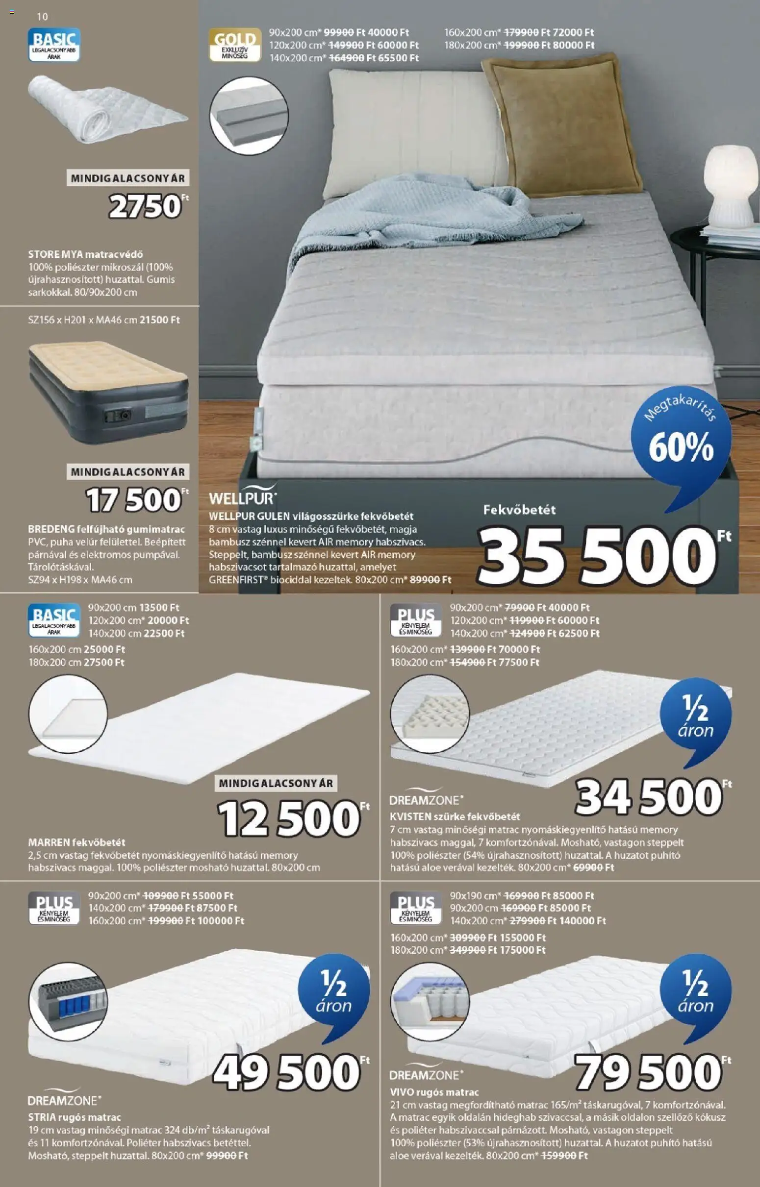 JYSK akciós ujság - amely érvényes a következő dátumtól: 11.03.2026 | Oldal: 10 | Termékek: Kokusz, Matrac, Gumimatrac
