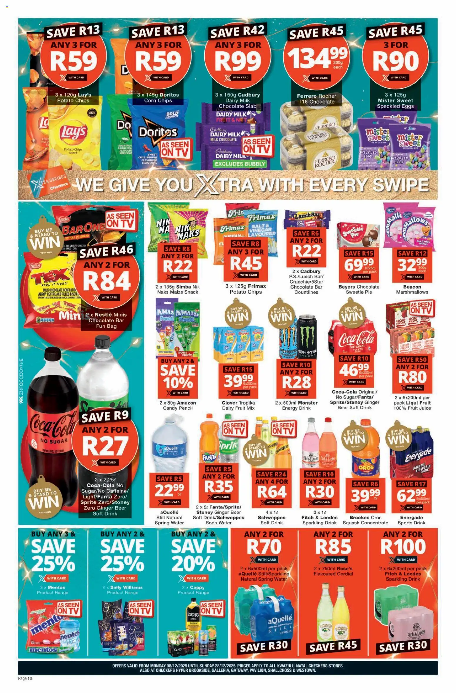 New Checkers catalogue – valid from 08.12.2025 | Page: 10 | Products: Pencil, Chocolate, Vinegar, Chips
