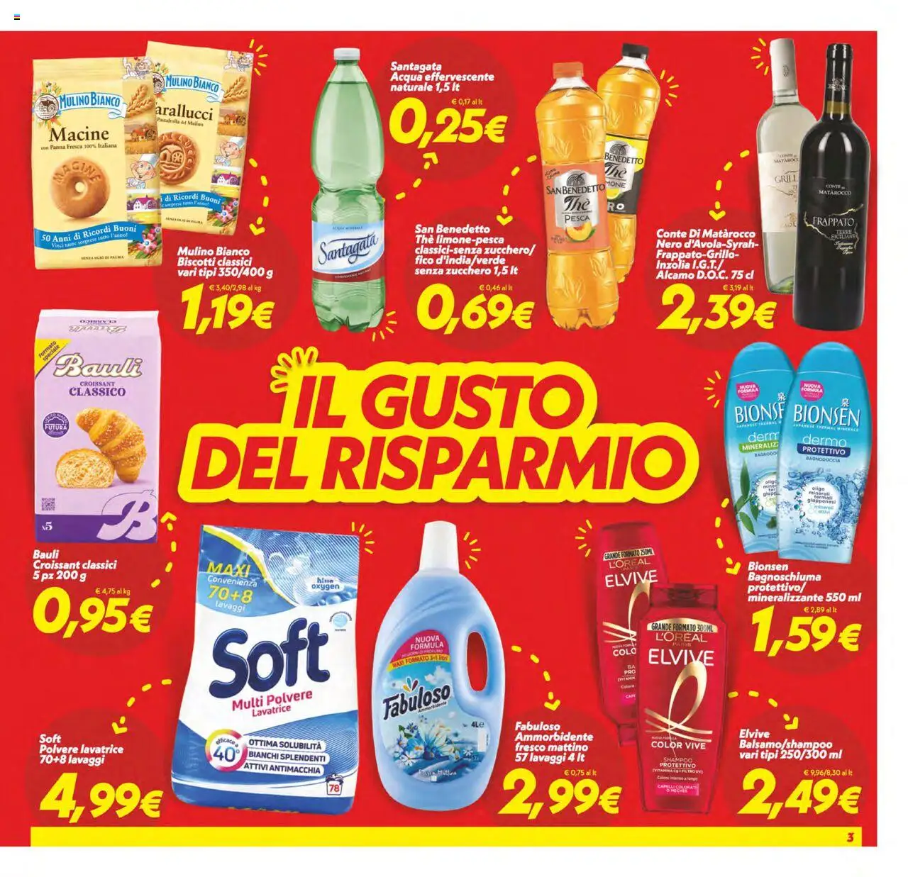 Volantino SuperConveniente del 24.07.2025 | Pagina: 3 | Prodotti: Bagnoschiuma, Biscotti, Zucchero, Olio