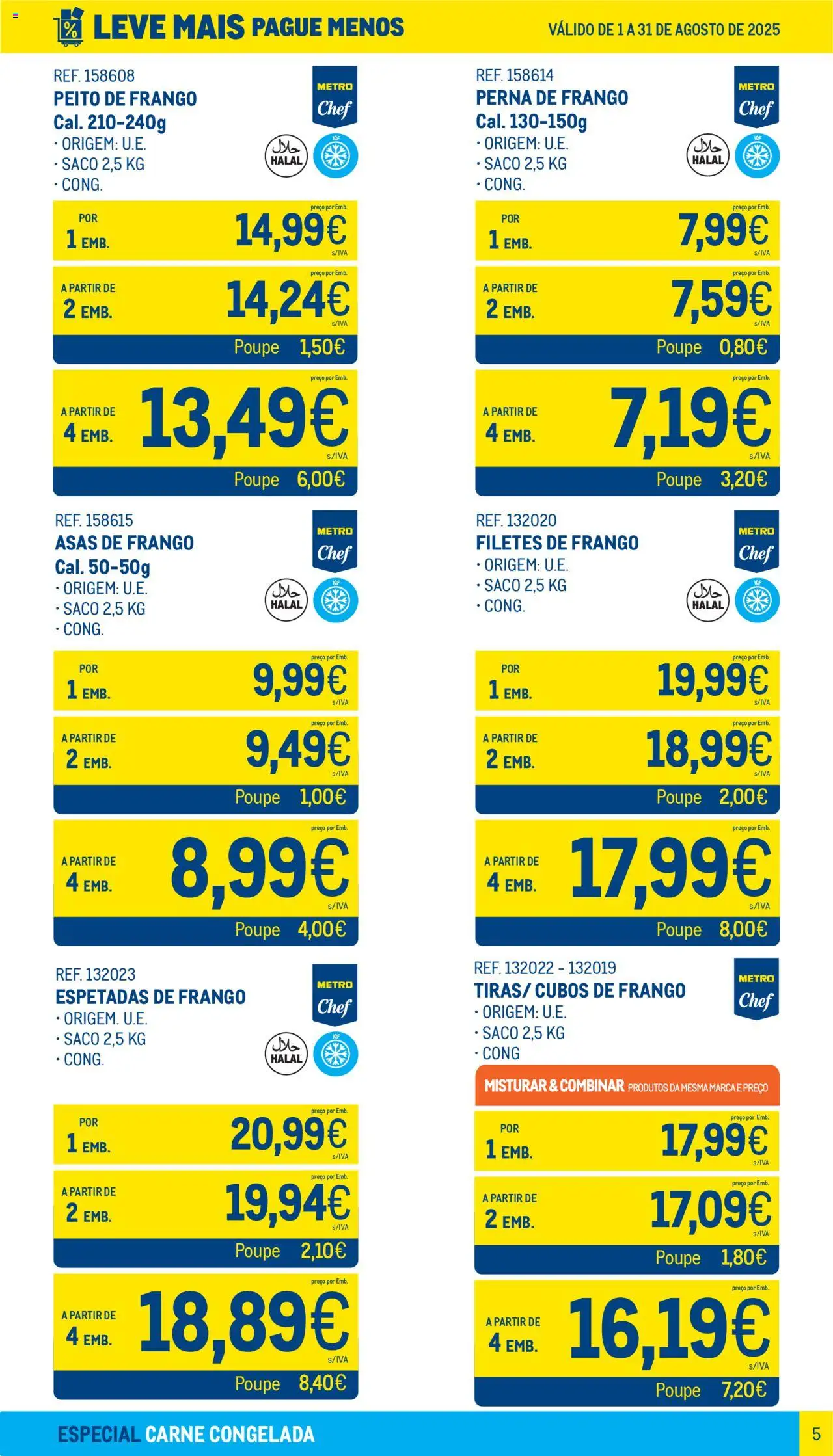 Makro - Especial Carne Congelada │ válido de 01.08.2025 | Página: 5 | Produtos: Asas de frango, Peito de frango, Frango, Carne