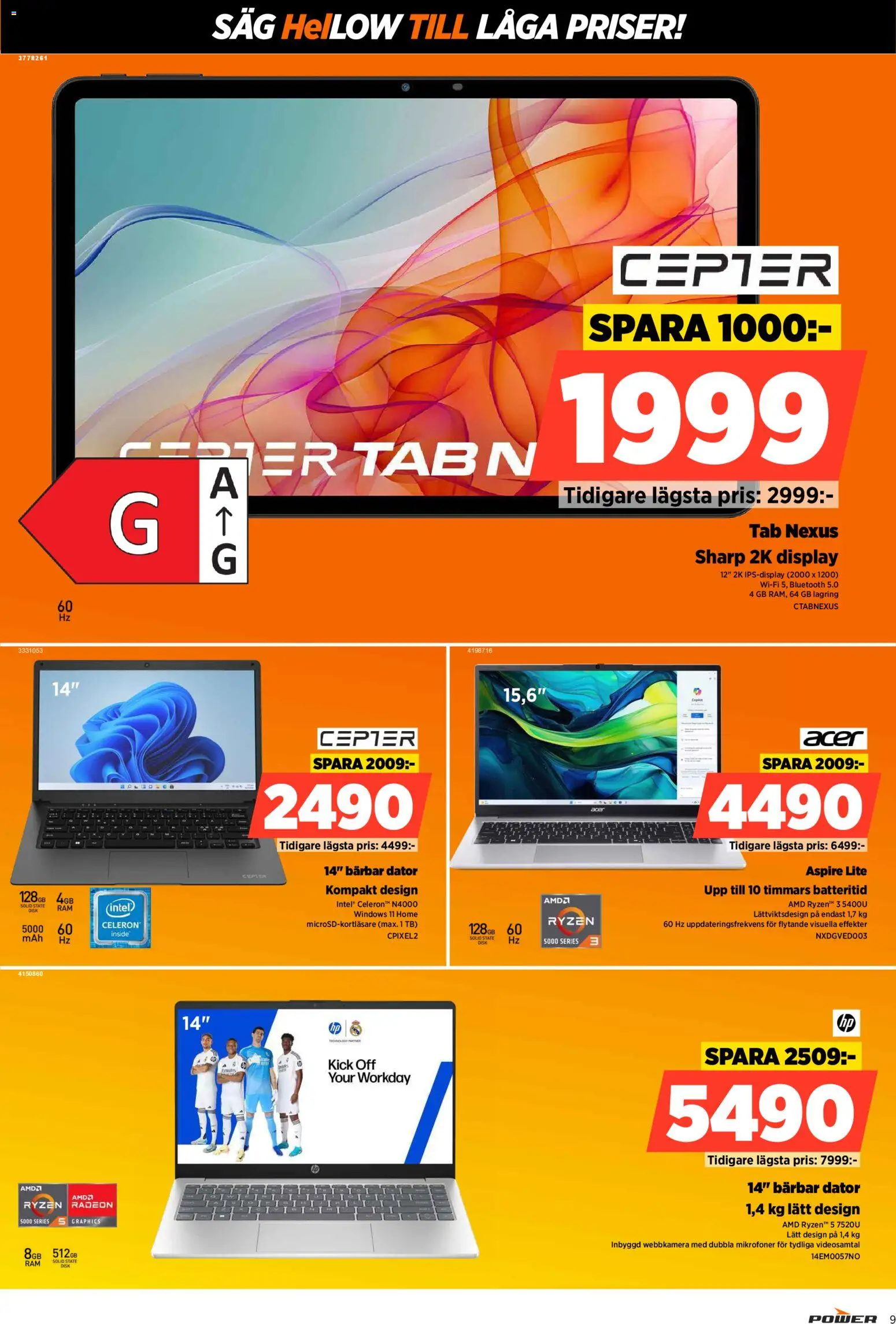 Power reklamblad aktuell från 30.03.2026 | Sida: 9 | Produkter: Såg, Dator, Wifi, Webbkamera