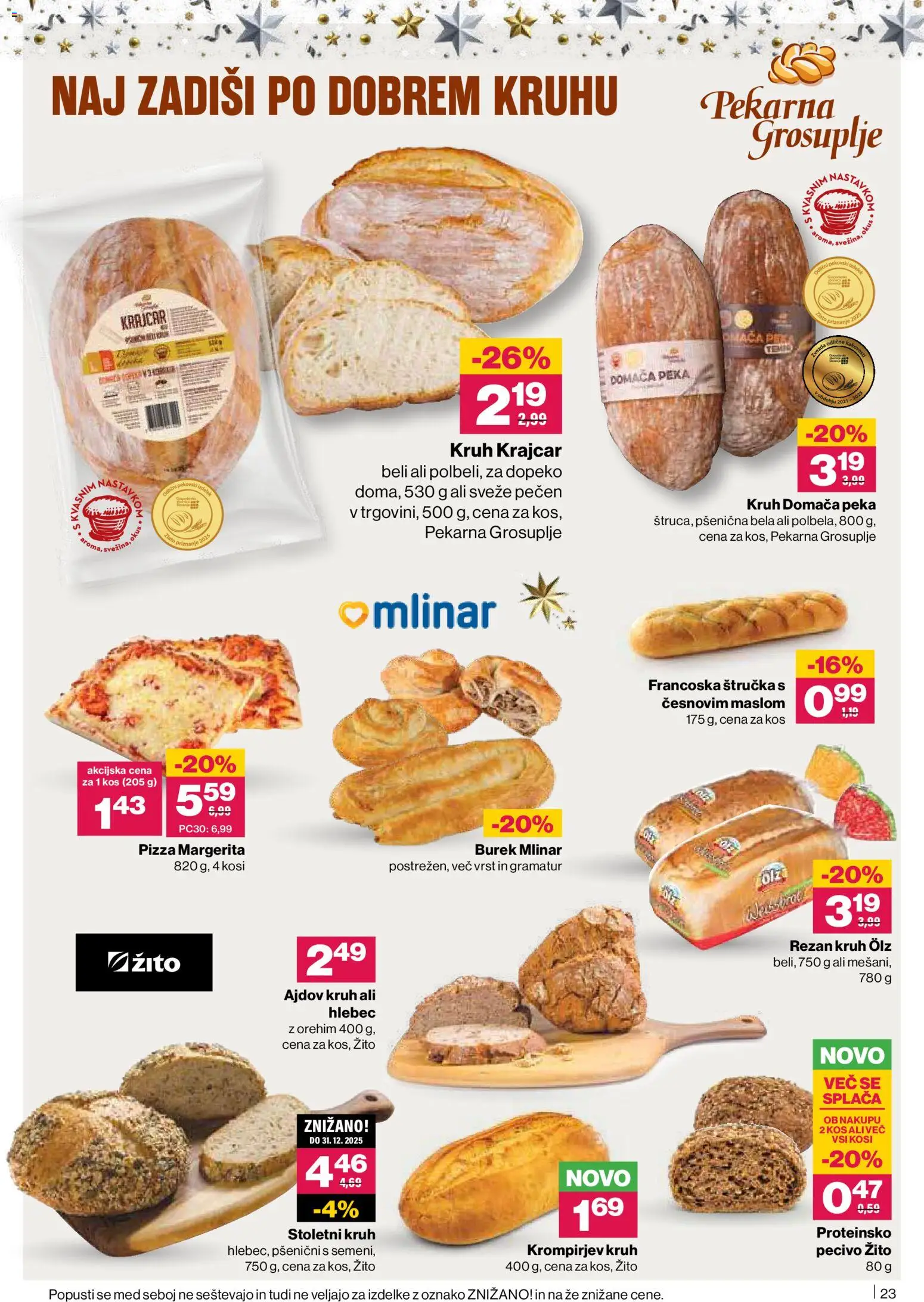 Novi Mercator katalog ponudbe – veljaven od 04.12.2025 | Stran: 23 | Izdelki: Štručka, Pekarna, Kos, Kruh