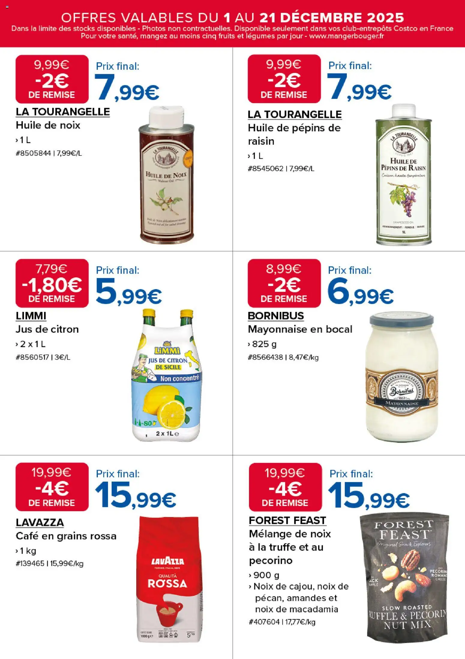 {H1} | Page: 2 | Produits: Raisin, Café en grains, Jus de citron, Mayonnaise
