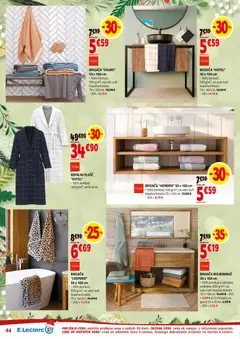 E.leclerc katalog akcije – veljaven od 27.12.2025 | Stran: 44 | Izdelki: Brisača, Kopalna brisača, Plasc, Kopalni plasc
