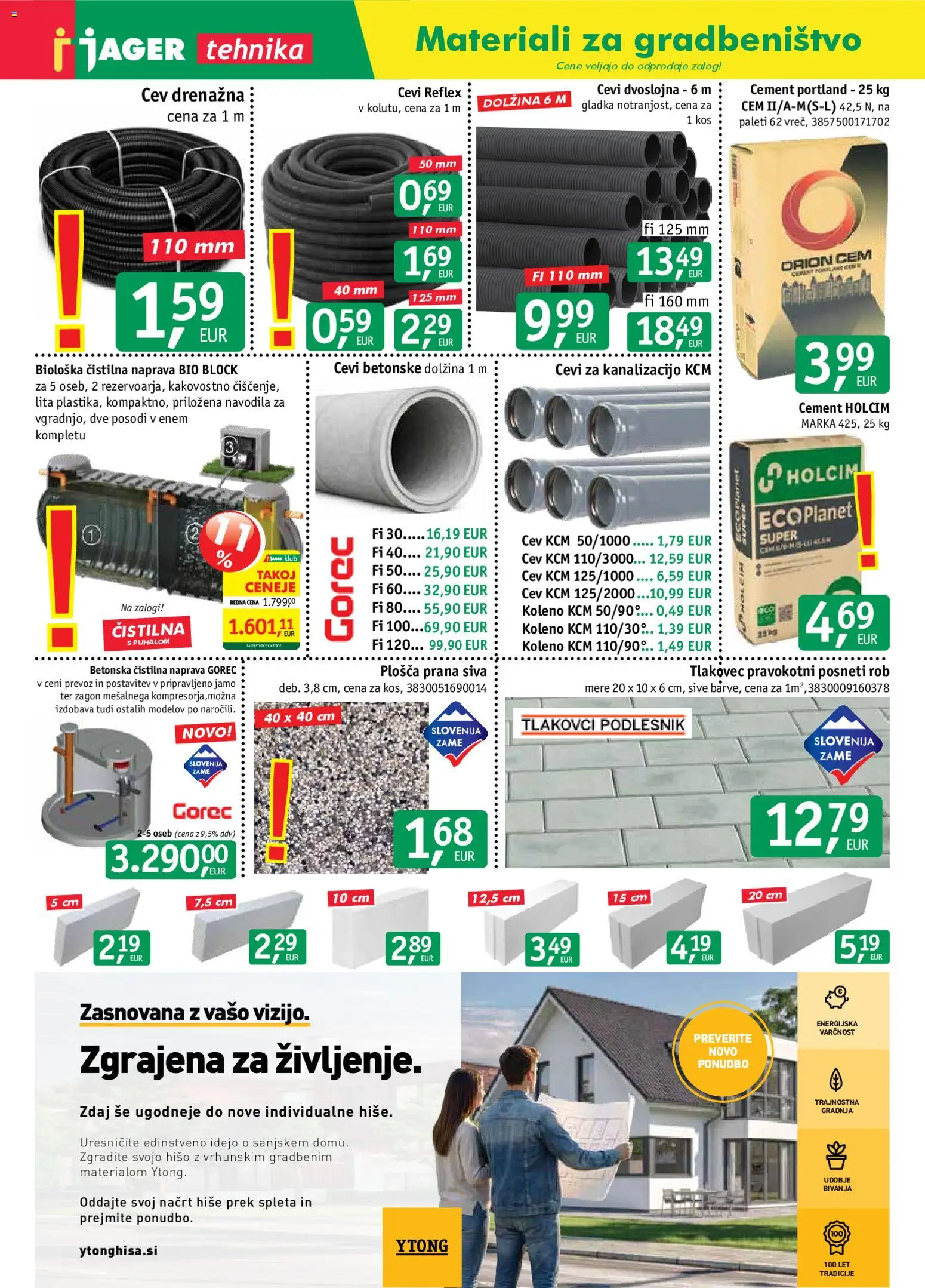 Novi Jager katalog ponudbe – veljaven od 22.04.2026 | Stran: 9 | Izdelki: Cement, Tlakovec