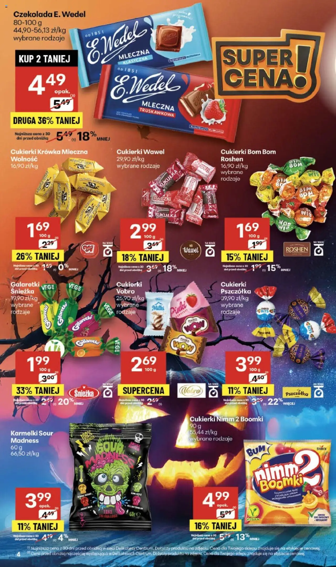 Delikatesy Centrum Gazetka od 23.10.2025 | Strona: 4 | Produkty: Krowka, Delikatesy, Czekolada, Sok