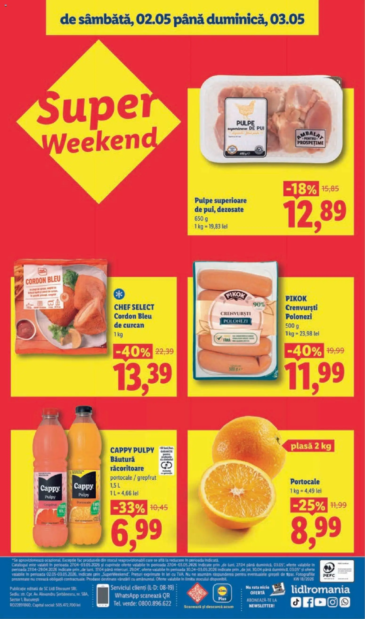 Noul catalog Lidl – valabil de la 27.04.2026 | Pagină: 40 | Produse: Not defteri, Cordon bleu, Rață, Crenvurști