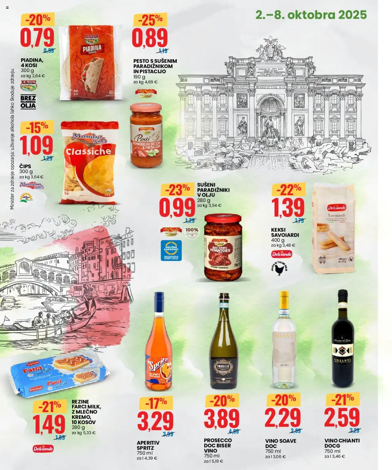 Novi Eurospin katalog ponudbe – veljaven od 02.10.2025 | Stran: 3 | Izdelki: Keksi, Pesto, Vino, Cips