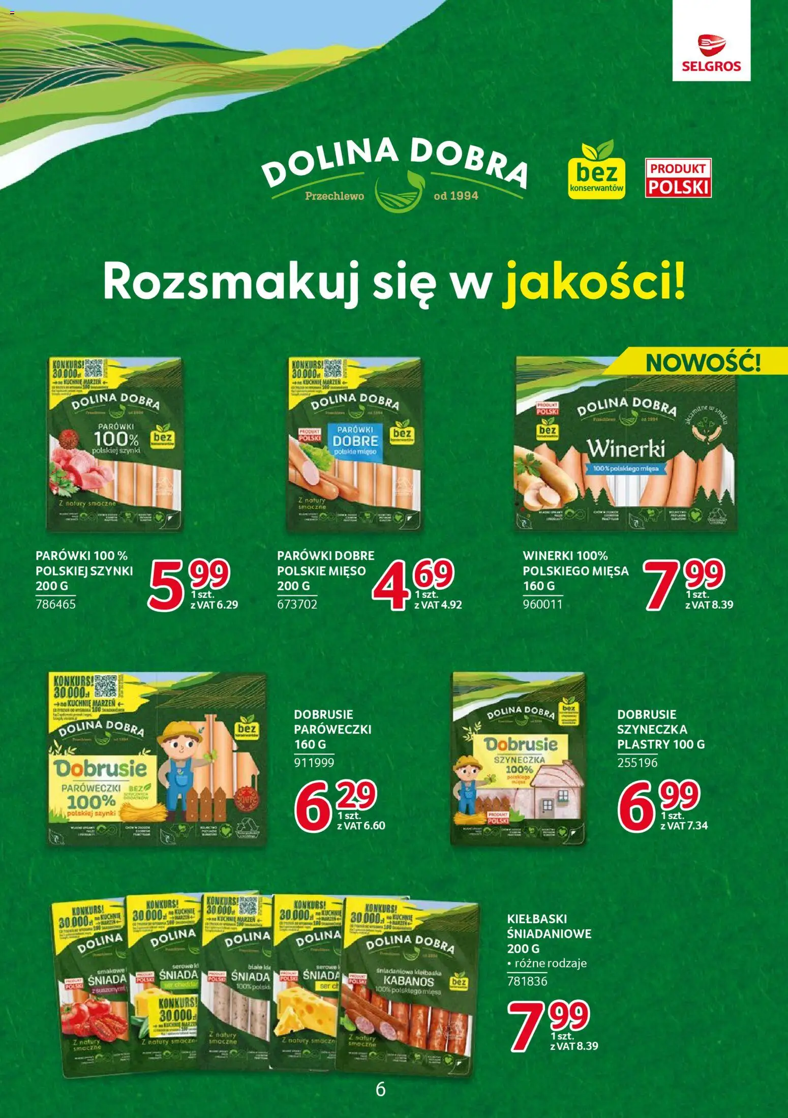 Selgros cash&carry Gazetka - Markowe produkty od 06.11.2025 | Strona: 6 | Produkty: Mięso, Parówki, Kiełbaski, Cheddar