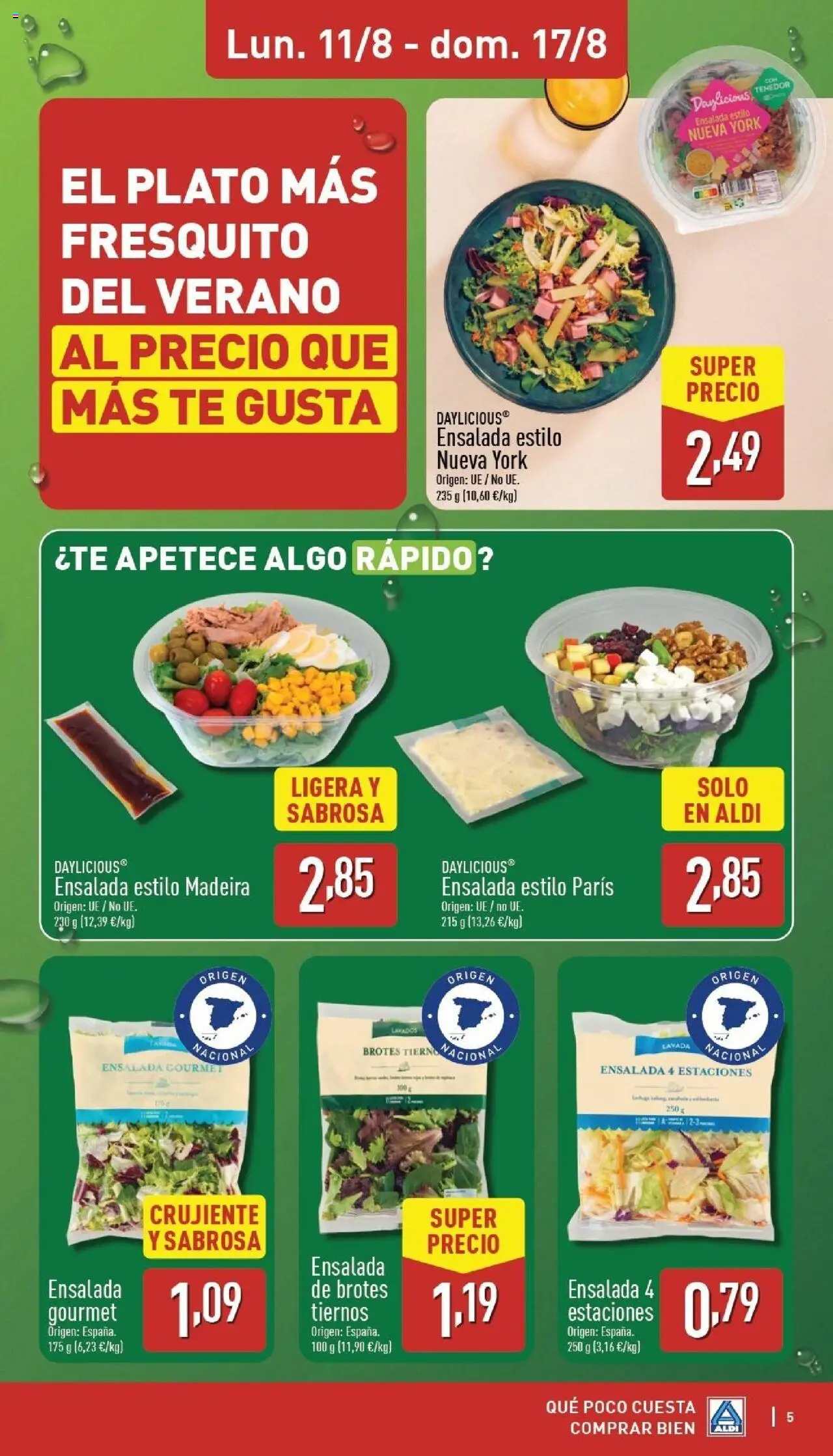 Aldi folleto Península │ válido desde el 11.08.2025 | Página: 5 | Productos: Té, Ensalada