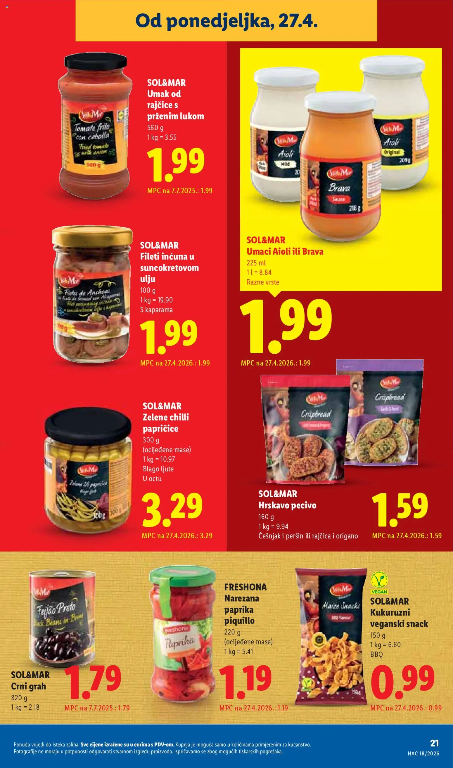 Lidl katalog | vrijedi od 27.04.2026 | Stranica: 21 | Proizvodi: Umak, Češnjak, Peršin, Pecivo