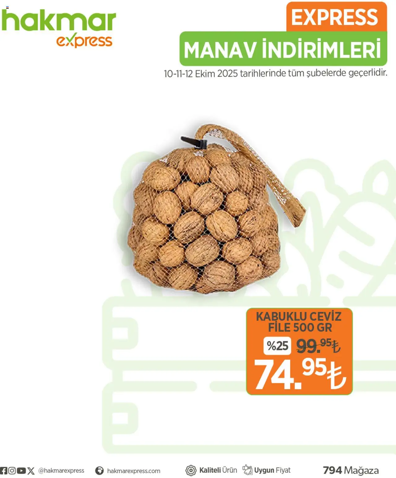 Hakmar Express Sebze ve meyve - 10.10.2025 tarihinden itibaren geçerlidir | Sayfa: 5 | Ürünler: Ceviz