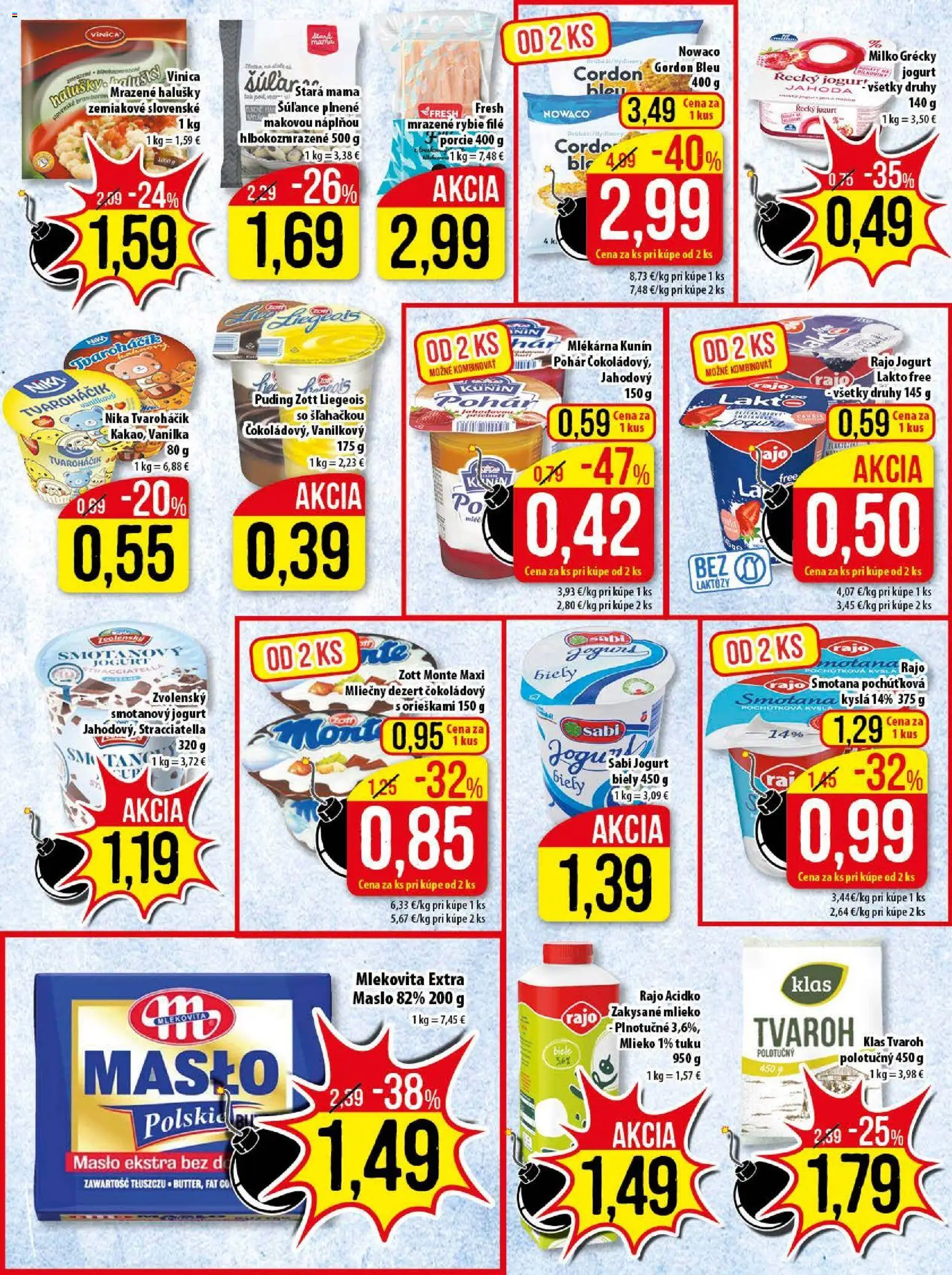 Nové Klas akcie – leták je platný od 03.11.2025 | Strana: 8 | Produkty: Maslo, Jogurt, Puding, Acidko