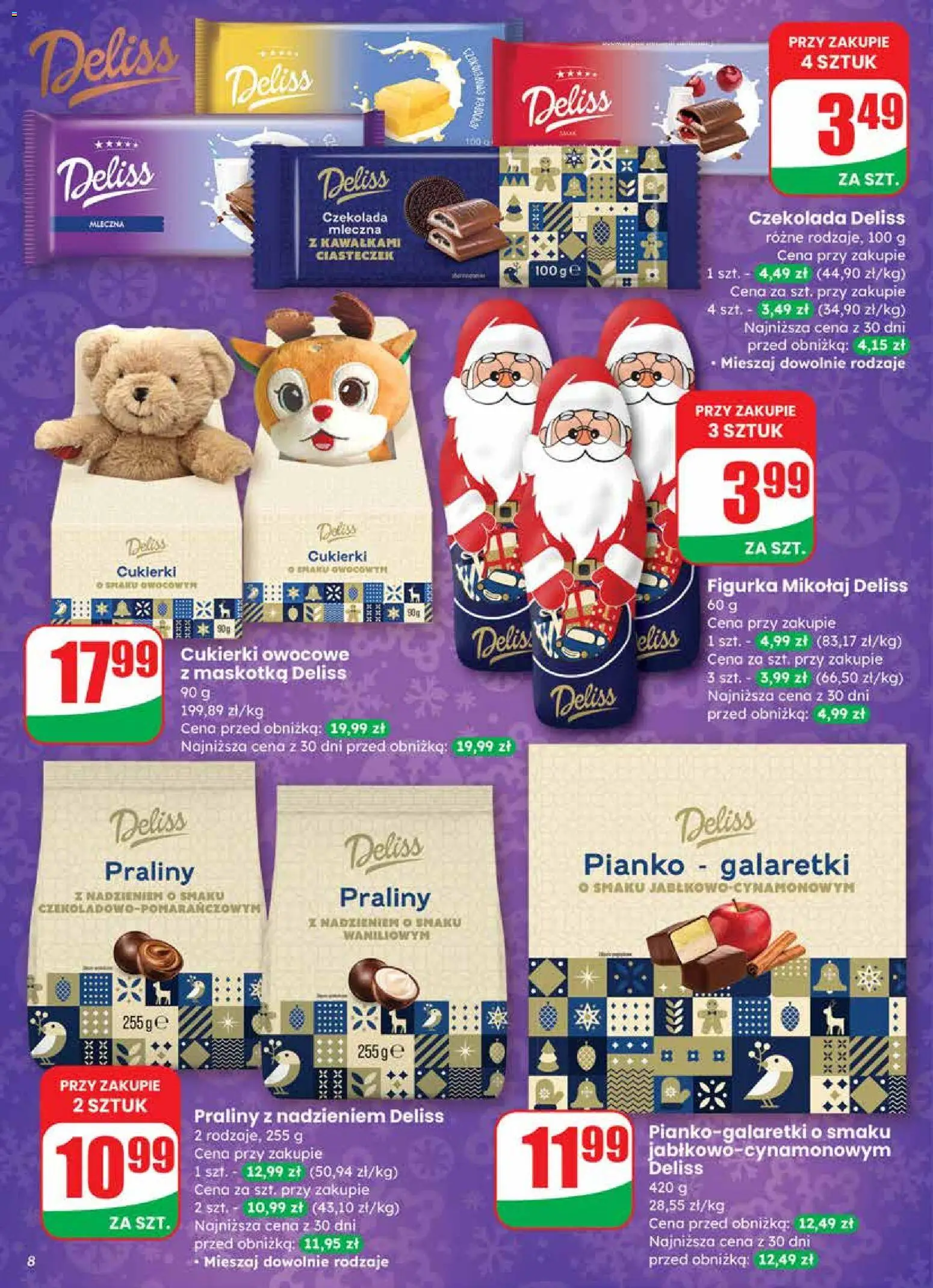 Dino Gazetka od 19.11.2025 | Strona: 8 | Produkty: Cukierki owocowe, Galaretki, Praliny, Czekolada