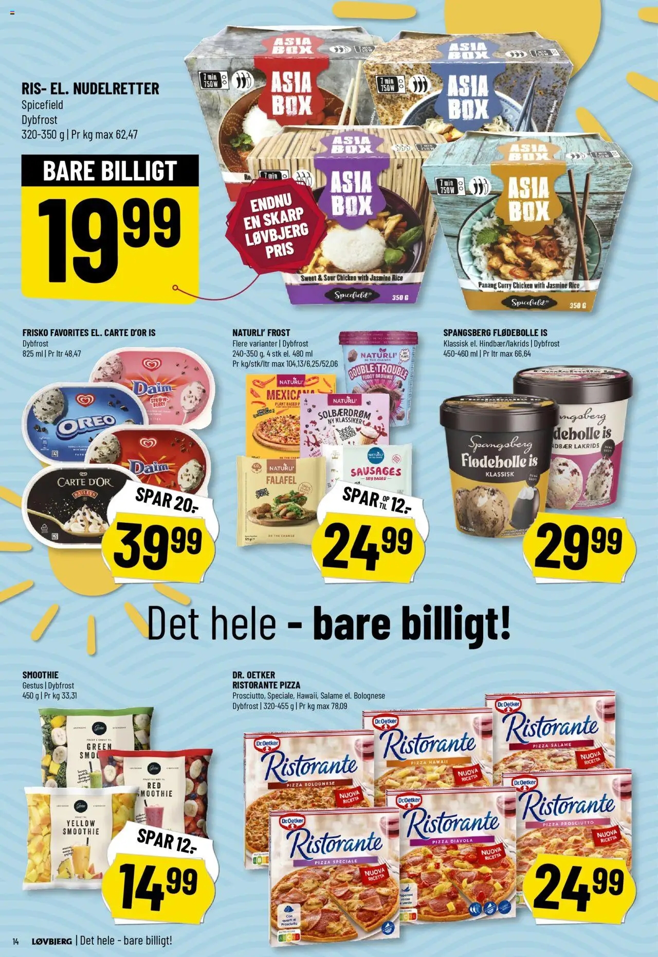 Løvbjerg Tilbudsavis gyldig fra 08.08.2025 | Side: 14 | Produkter: Amendoins, Pizza, Lakrids, Is