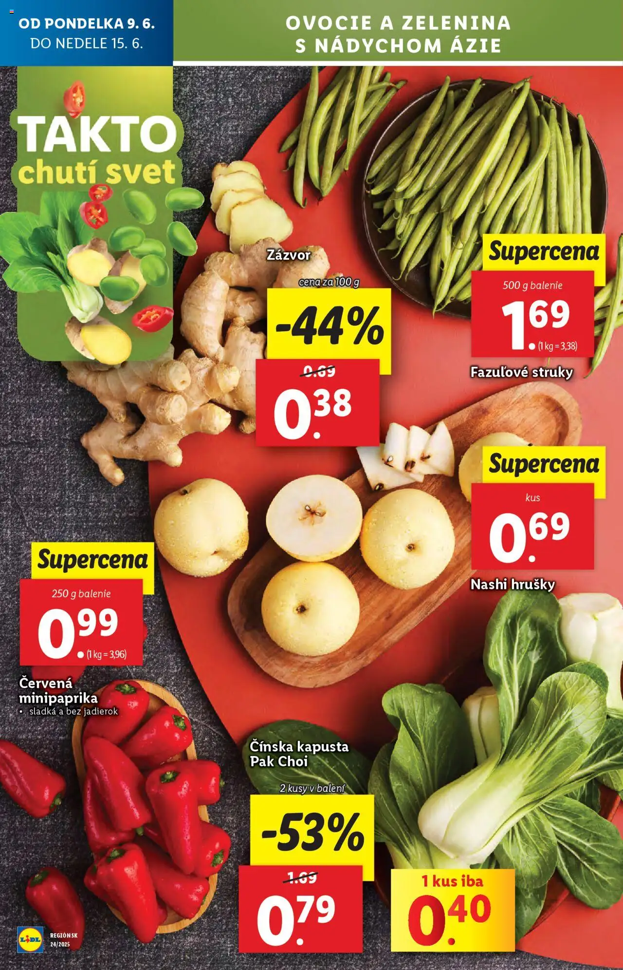 Lidl leták │ platný od 09.06.2025 | Strana: 13 | Produkty: Kapusta, Zázvor, Hrušky, Ovocie