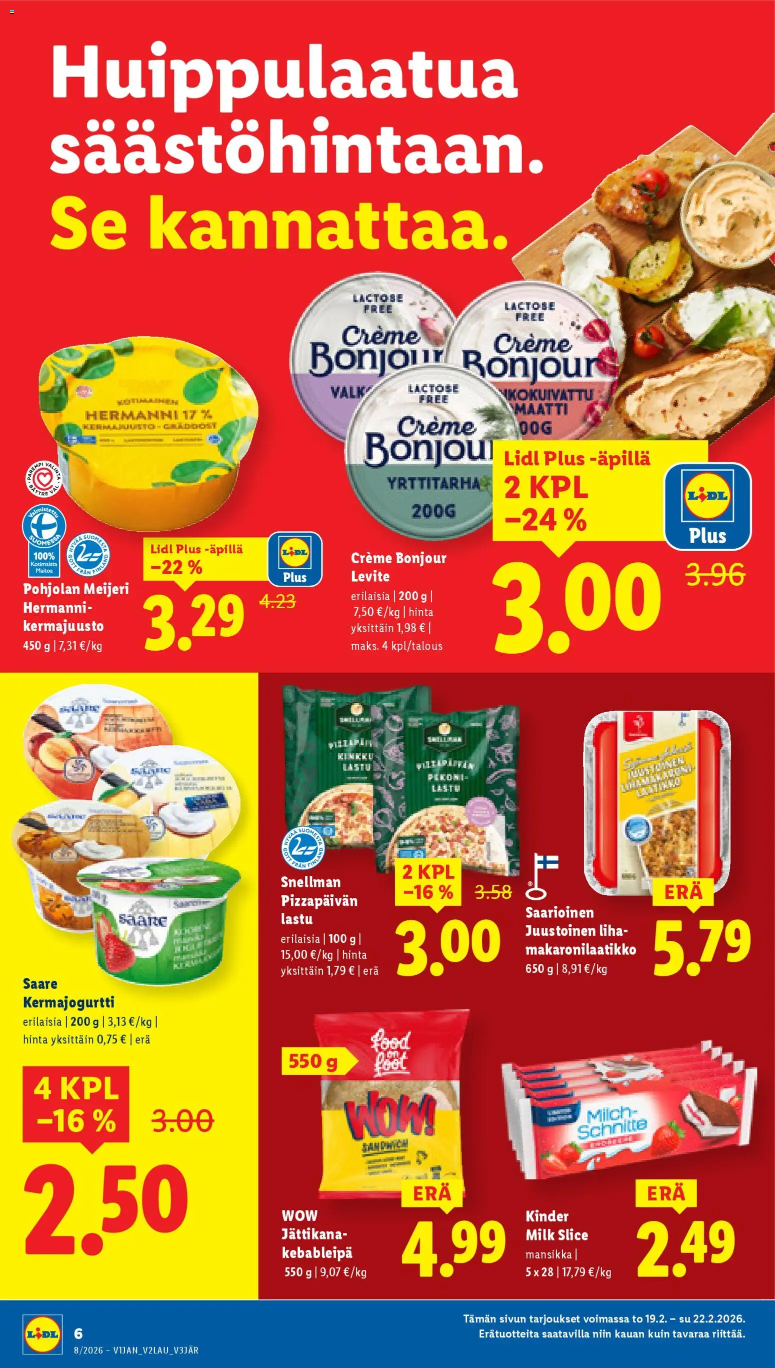 Lidl tarjoukset – voimassa 19.02.2026 alkaen | Sivu: 6 | Tuotteet: Kermajuusto