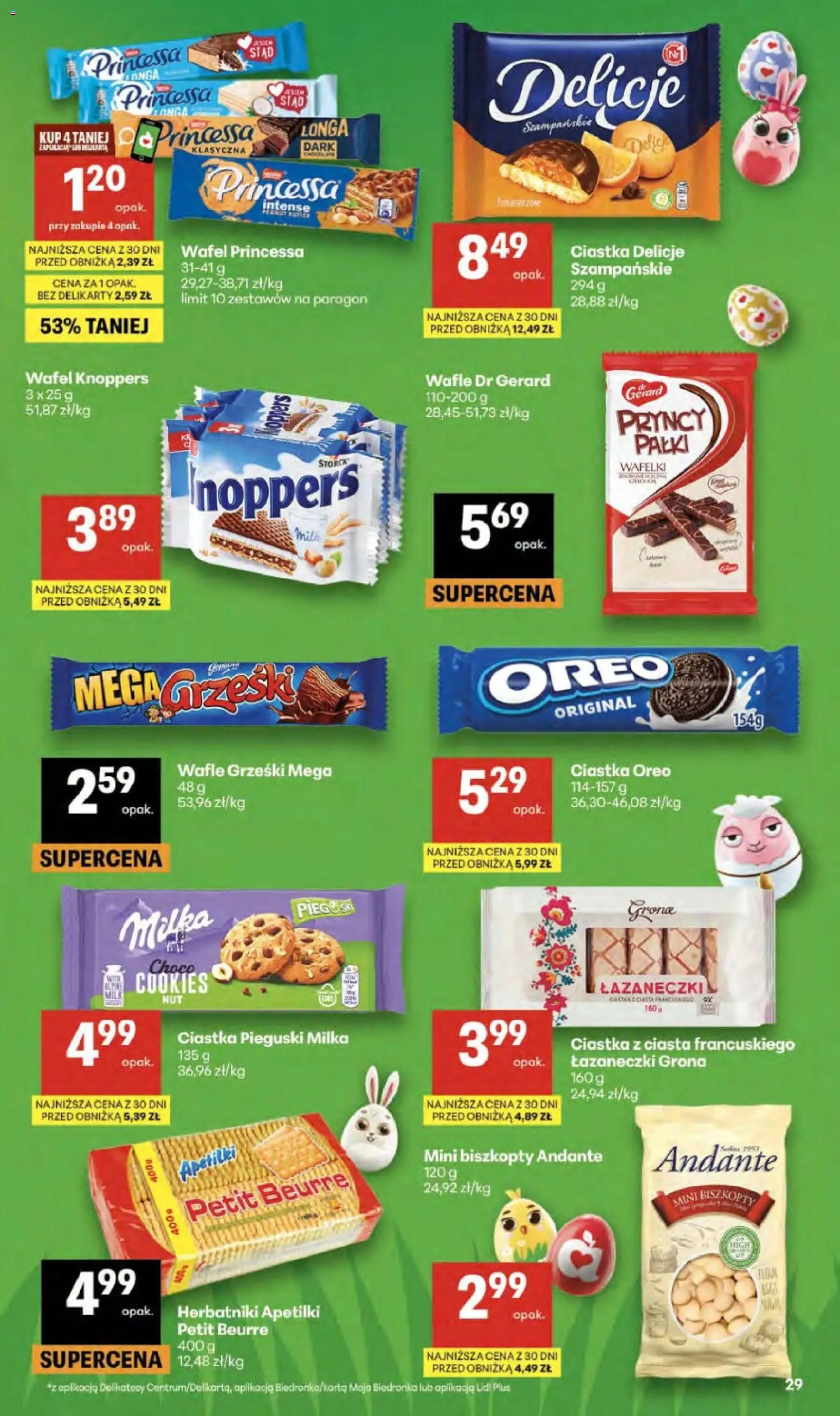 Delikatesy Centrum gazetka - Sklepy Własne od 02.04.2026 | Strona: 29 | Produkty: Knoppers, Ciastka Oreo, Wafelki, Ciastka