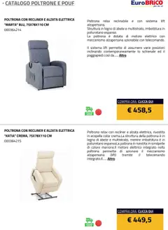 Anteprima del volantino Eurobrico Poltrone e Pouf catalogo valido a partire dal 23.07.2025 | Pagina: 5 | Prodotti: Poggiapiedi, Telecomando, Poltrona
