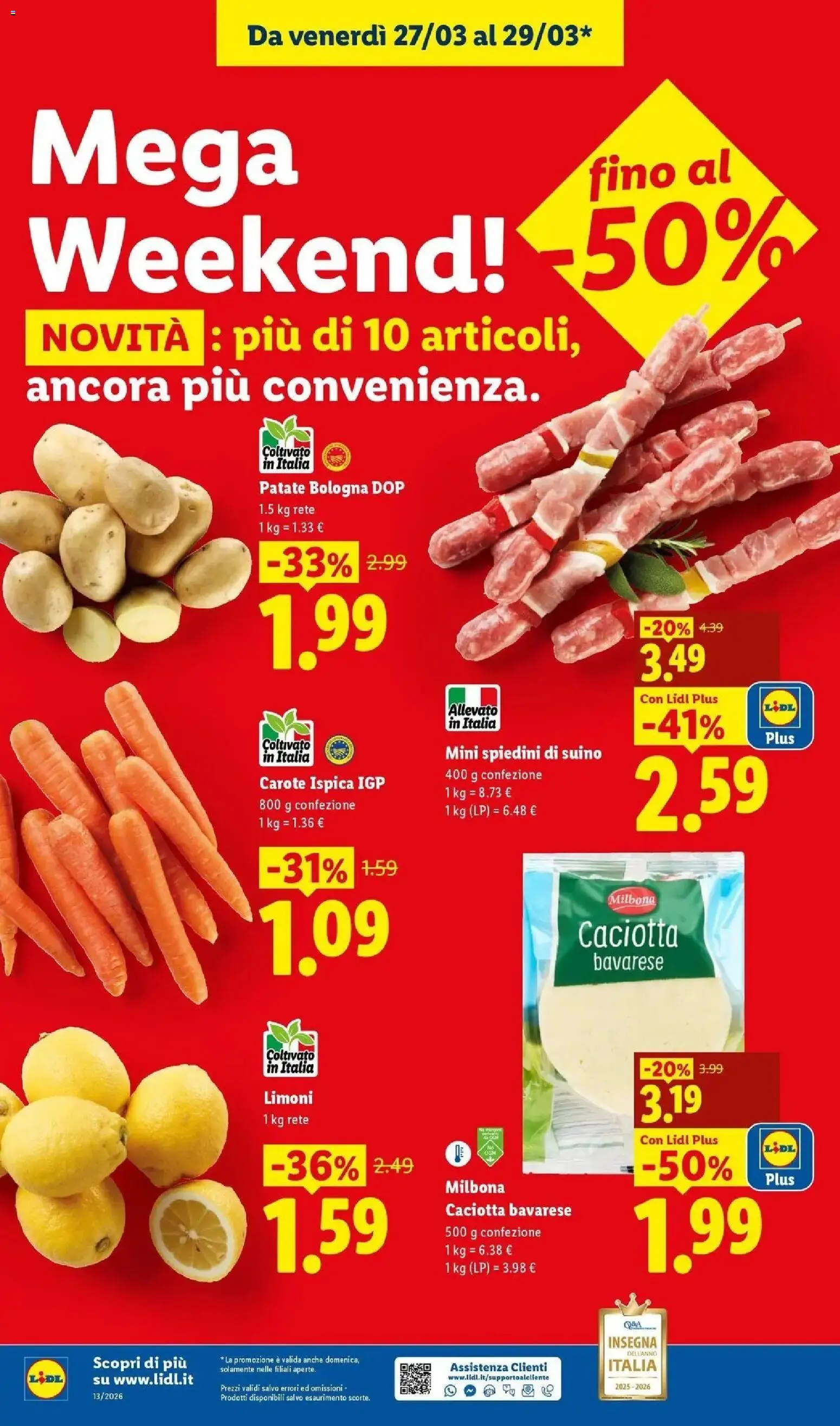 Volantino Lidl del 23.03.2026 | Pagina: 48 | Prodotti: Patate, Suino, Carote, Spiedini