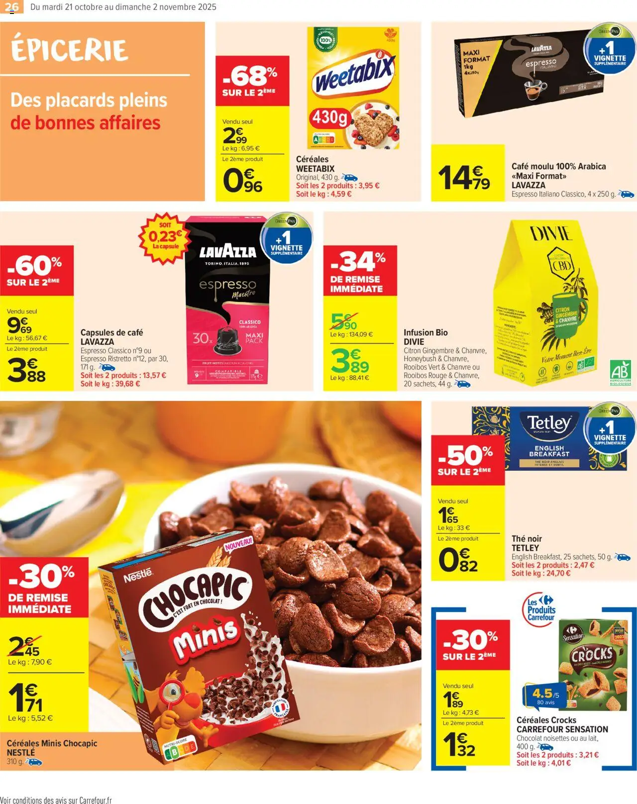 {H1} | Page: 28 | Produits: Citron, Chocapic, Noisettes, Café