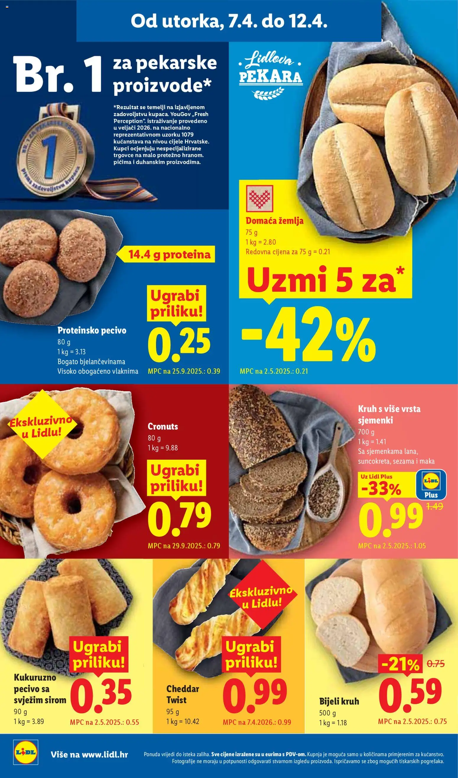 Lidl katalog | vrijedi od 07.04.2026 | Stranica: 4 | Proizvodi: Pekara, Kruh, Pecivo