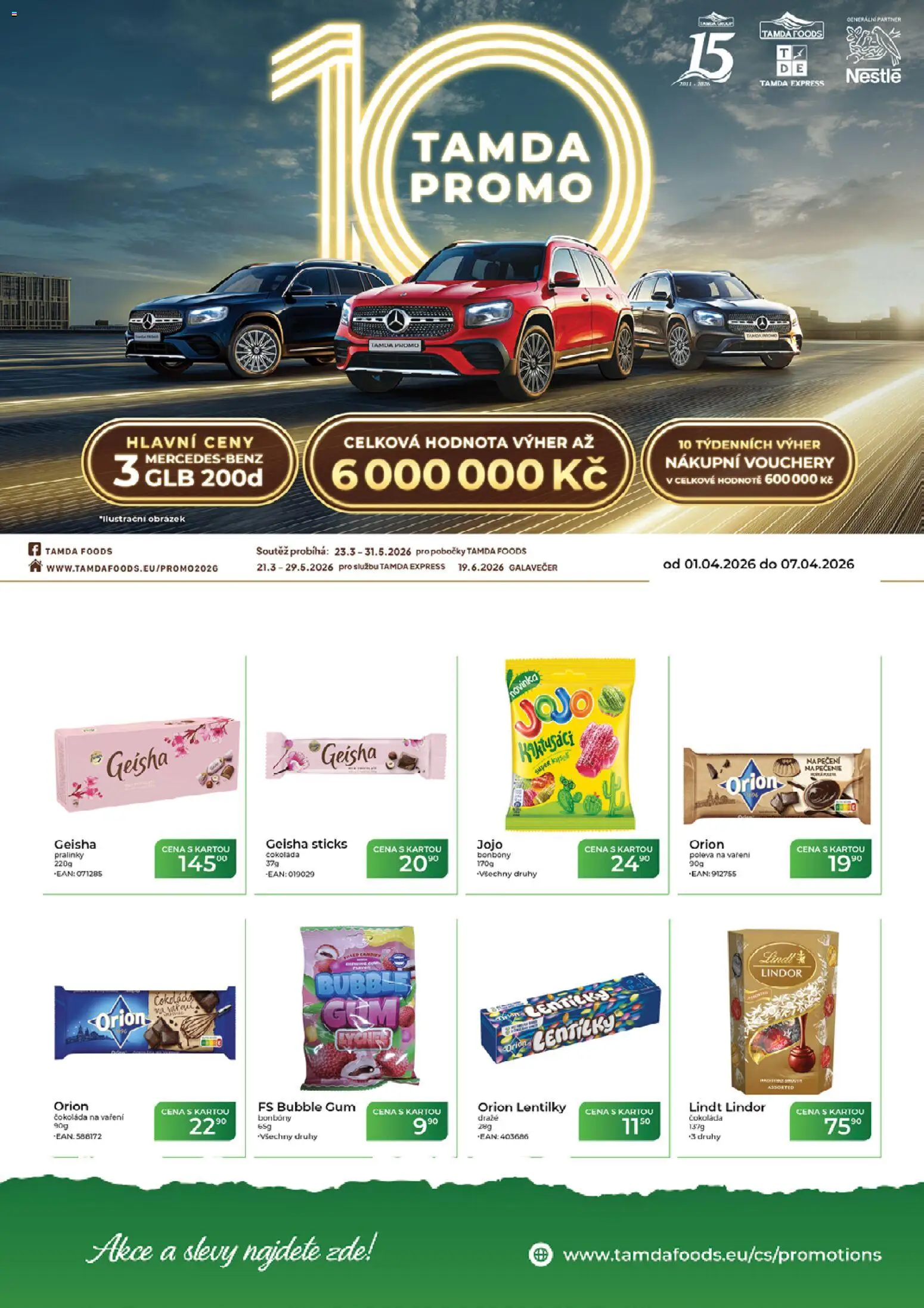 Tamda Foods leták od 01.04.2026 | Strana: 1 | Produkty: Lindor, JOJO bonbóny, Lindt lindor, Geisha