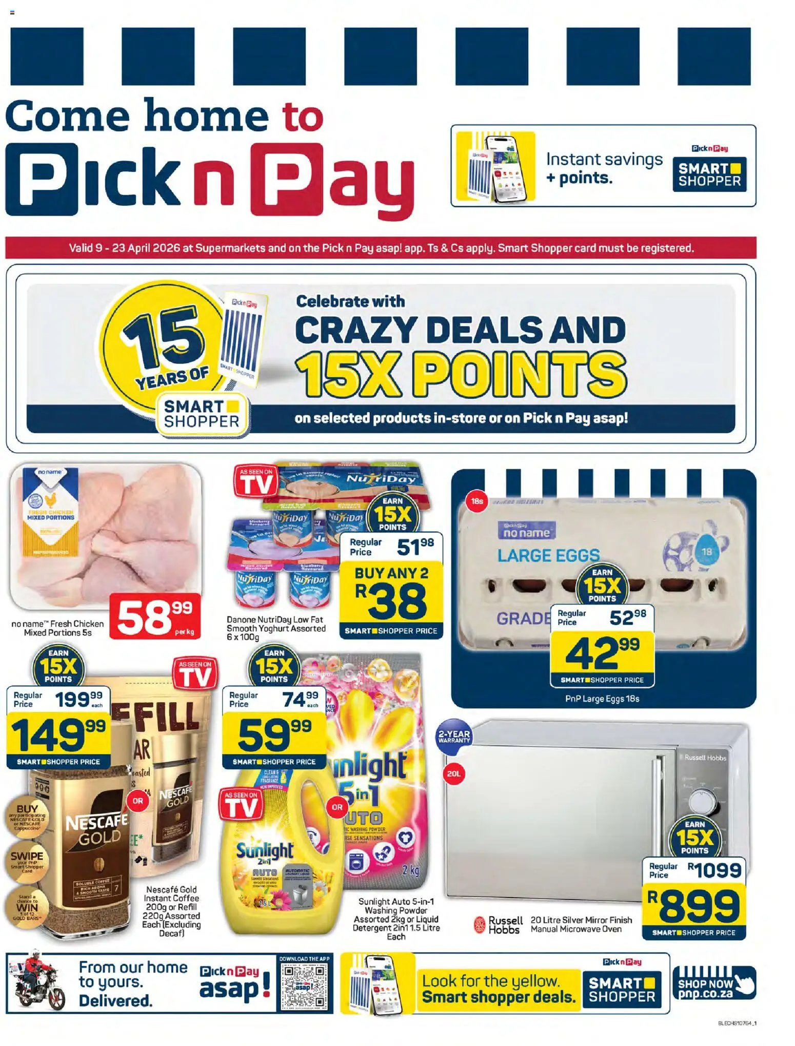 New Pick n Pay catalogue – valid from 09.04.2026 | Page: 1 | Products: Mirror, Eggs, Coffee, Fragrance