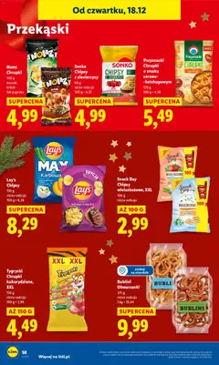Pogląd oferty "Lidl Gazetka" - ważna od 18.12.2025 | Strona: 60 | Produkty: Chipsy, Serek, Chrupki, Papryka