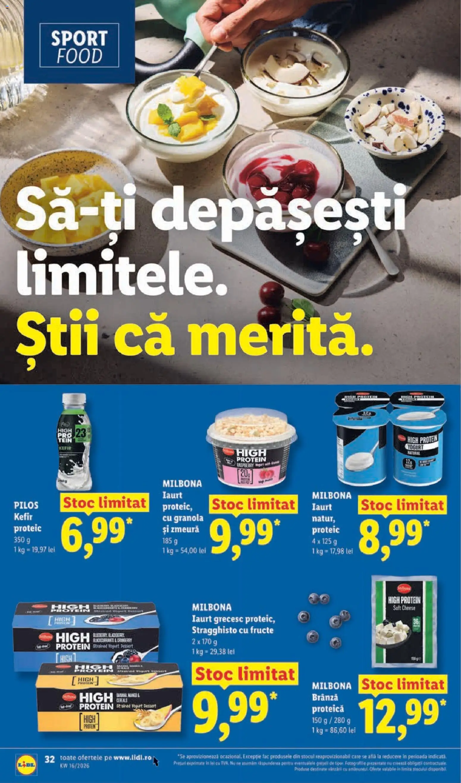 Noul catalog Lidl – valabil de la 14.04.2026 | Pagină: 32 | Produse: Zmeură, Iaurt, Fructe, Mango