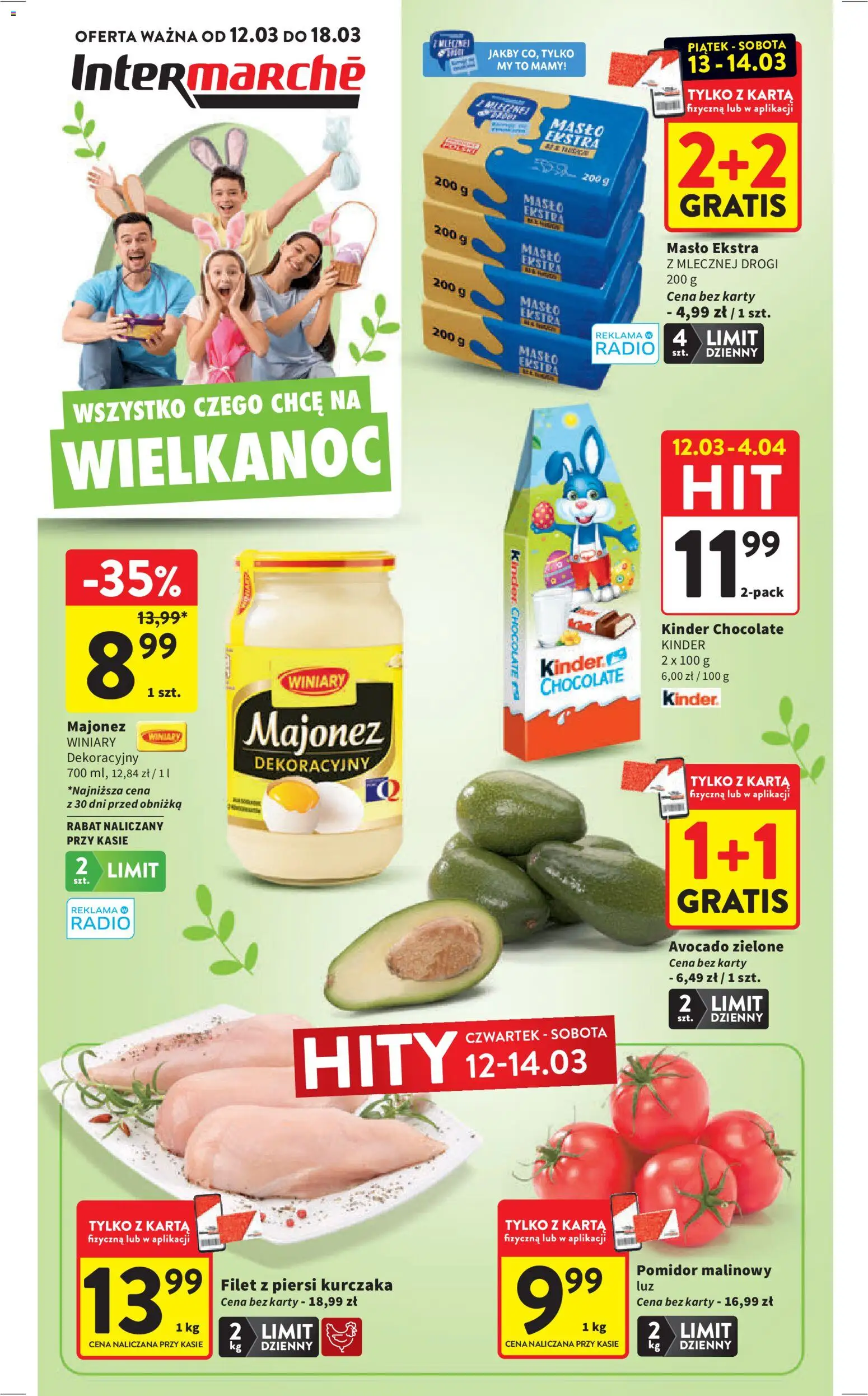 Intermarche gazetka od 12.03.2026 | Strona: 1 | Produkty: Piersi, Majonez winiary, Masło, Majonez
