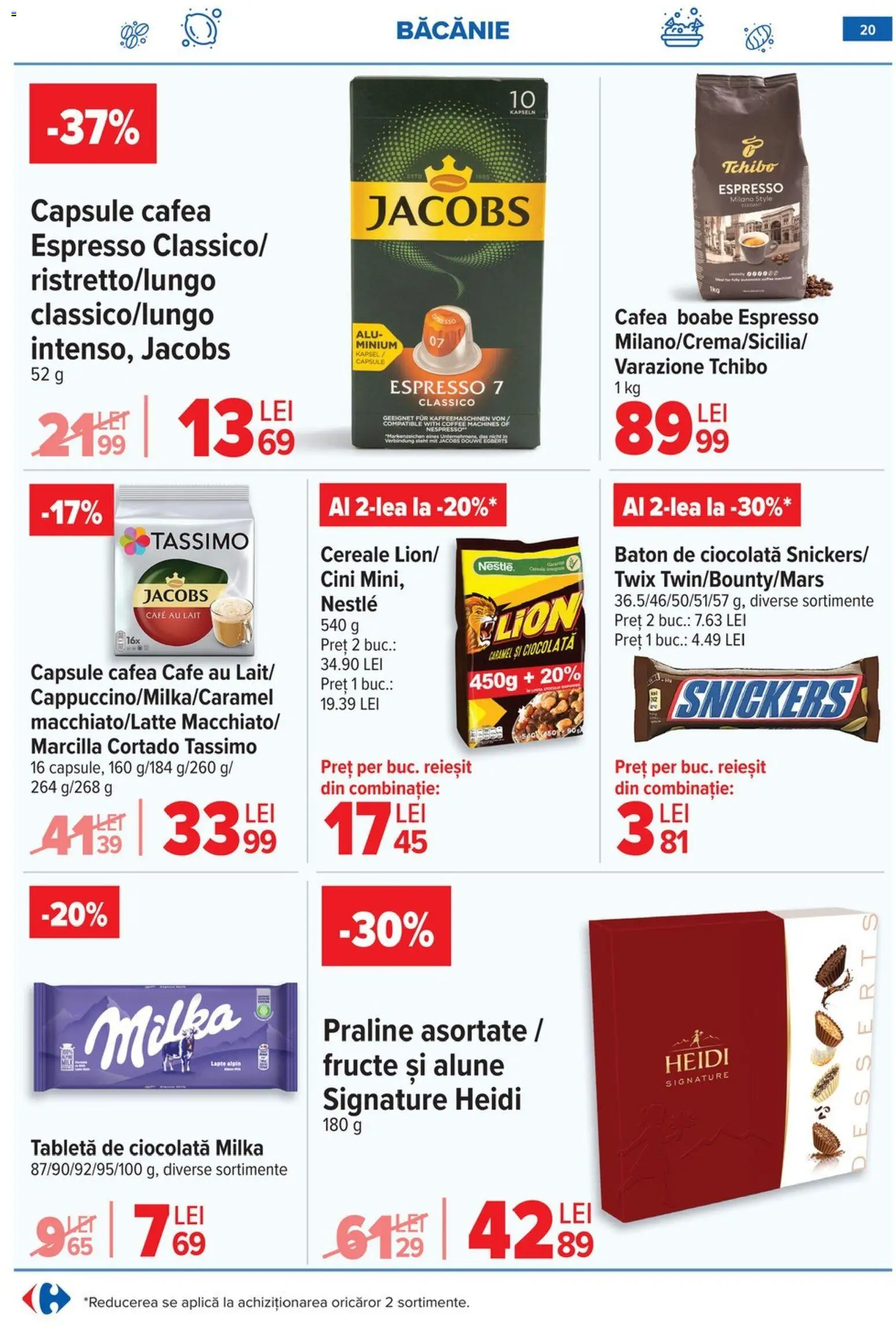 Noul catalog Carrefour – valabil de la 21.01.2026 | Pagină: 20 | Produse: Alune, Cafea, Ciocolată, Fructe