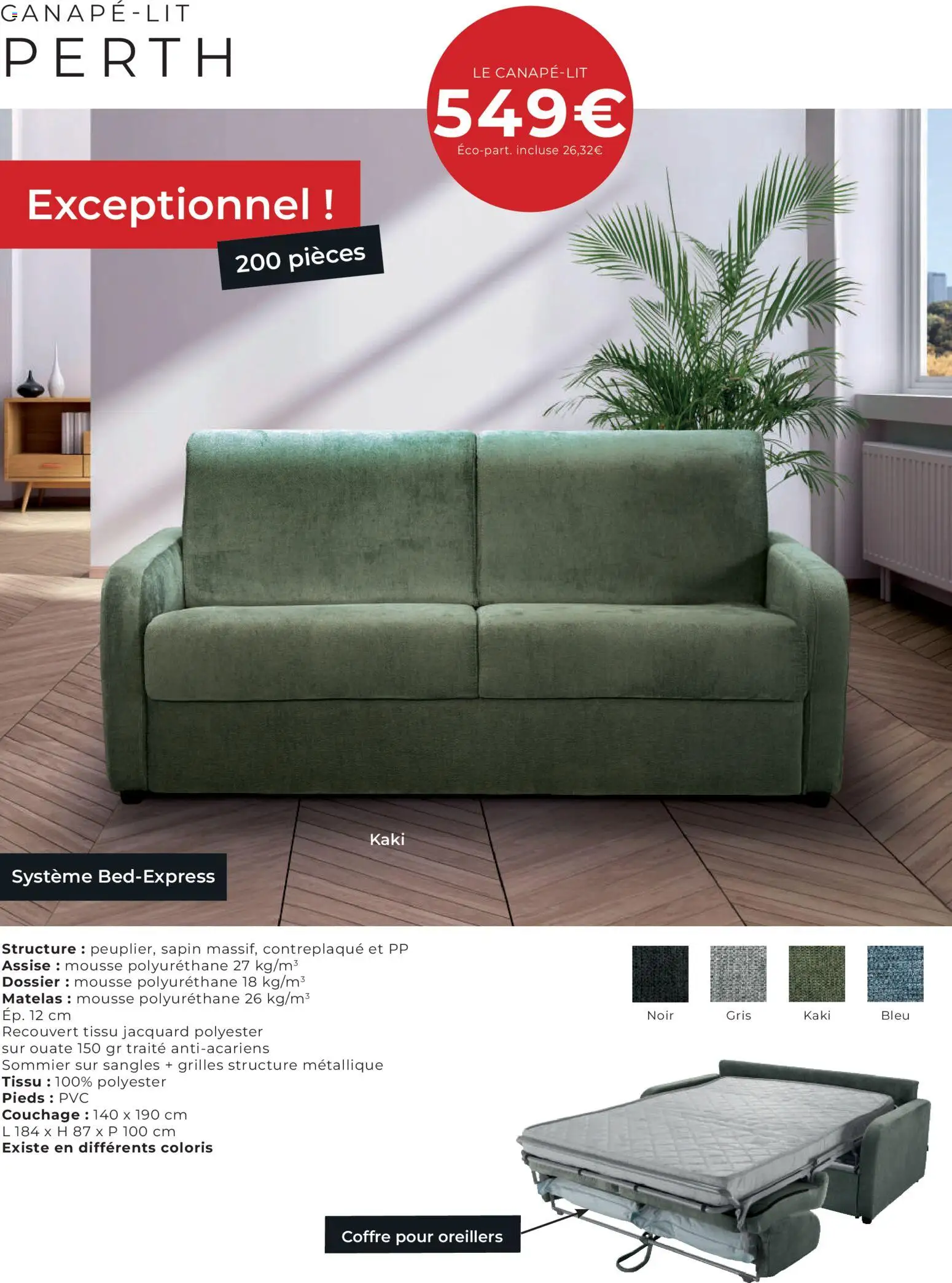 {H1} | Page: 18 | Produits: Kaki, Mousse, Matelas, Sommier