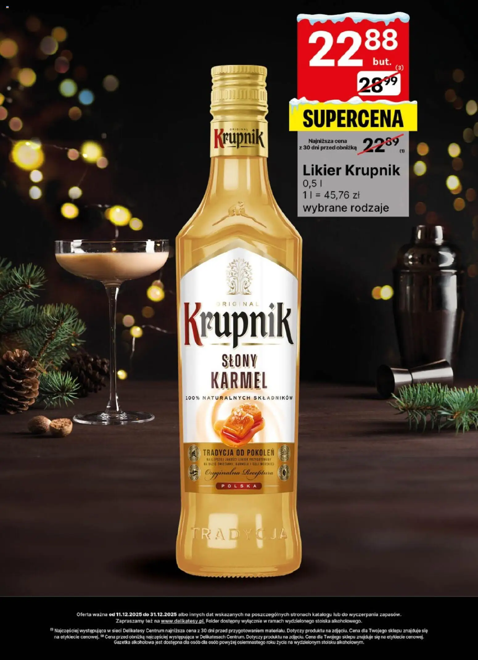 Delikatesy Centrum Gazetka - DeliBarek od 11.12.2025 | Strona: 23 | Produkty: Krupnik słony karmel, Delikatesy