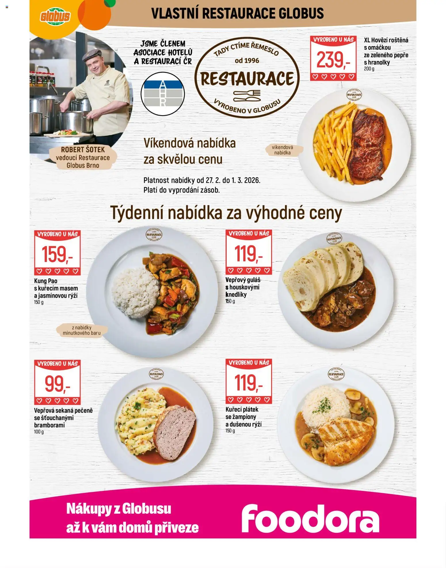Globus leták - Brno od 25.02.2026 | Strana: 8 | Produkty: Globus, Hranolky, Sekaná, Guláš