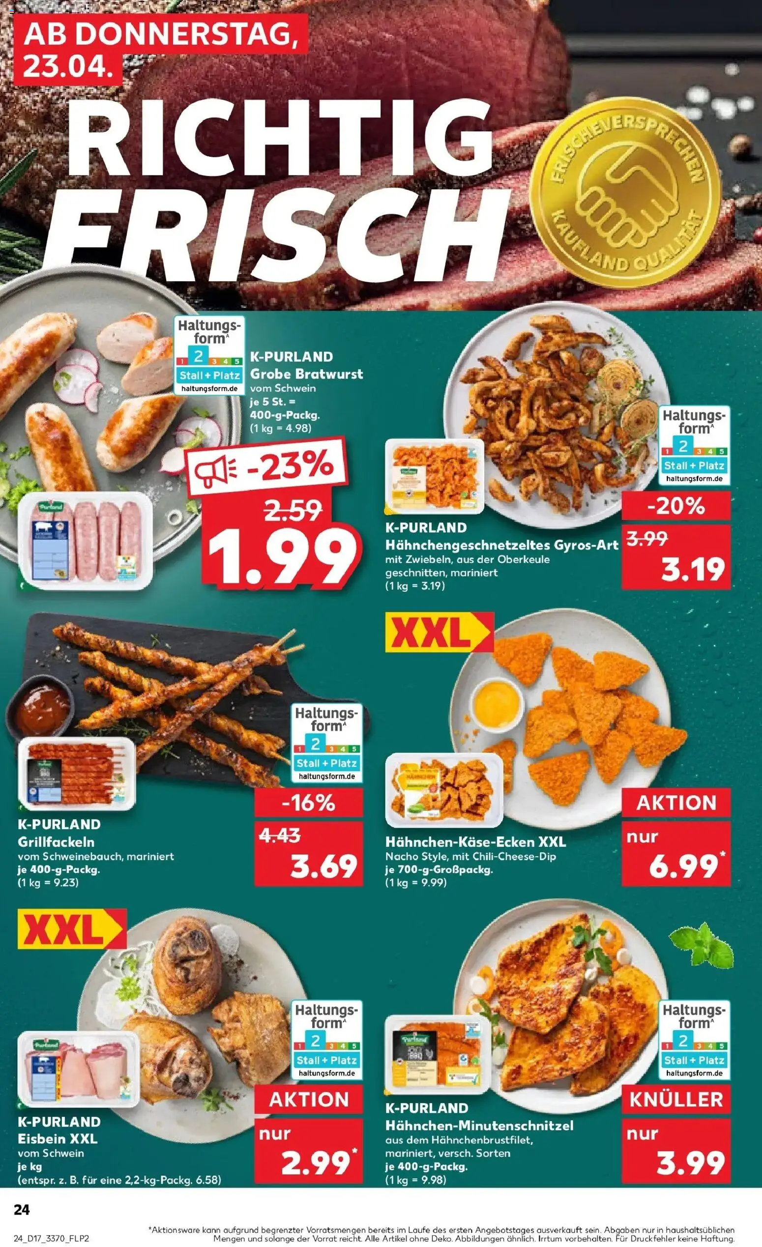 Kaufland Prospekt Arnstadt	 – gültig ab 23.04.2026 | Seite: 24 | Produkte: Bratwurst