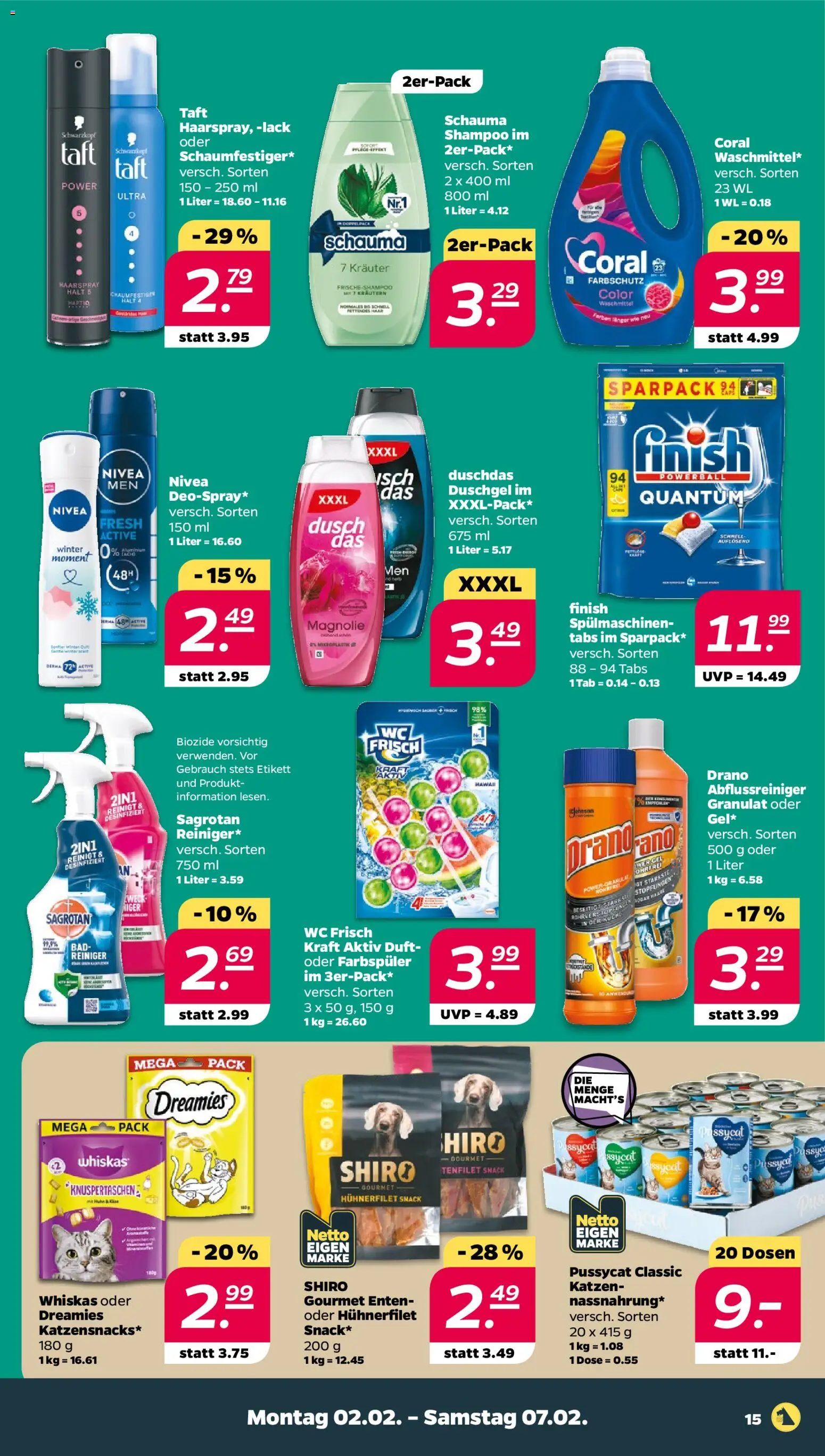 Netto Prospekt 	 – gültig ab 02.02.2026 | Seite: 17 | Produkte: Duft, Haarspray, Duschdas, Whiskas