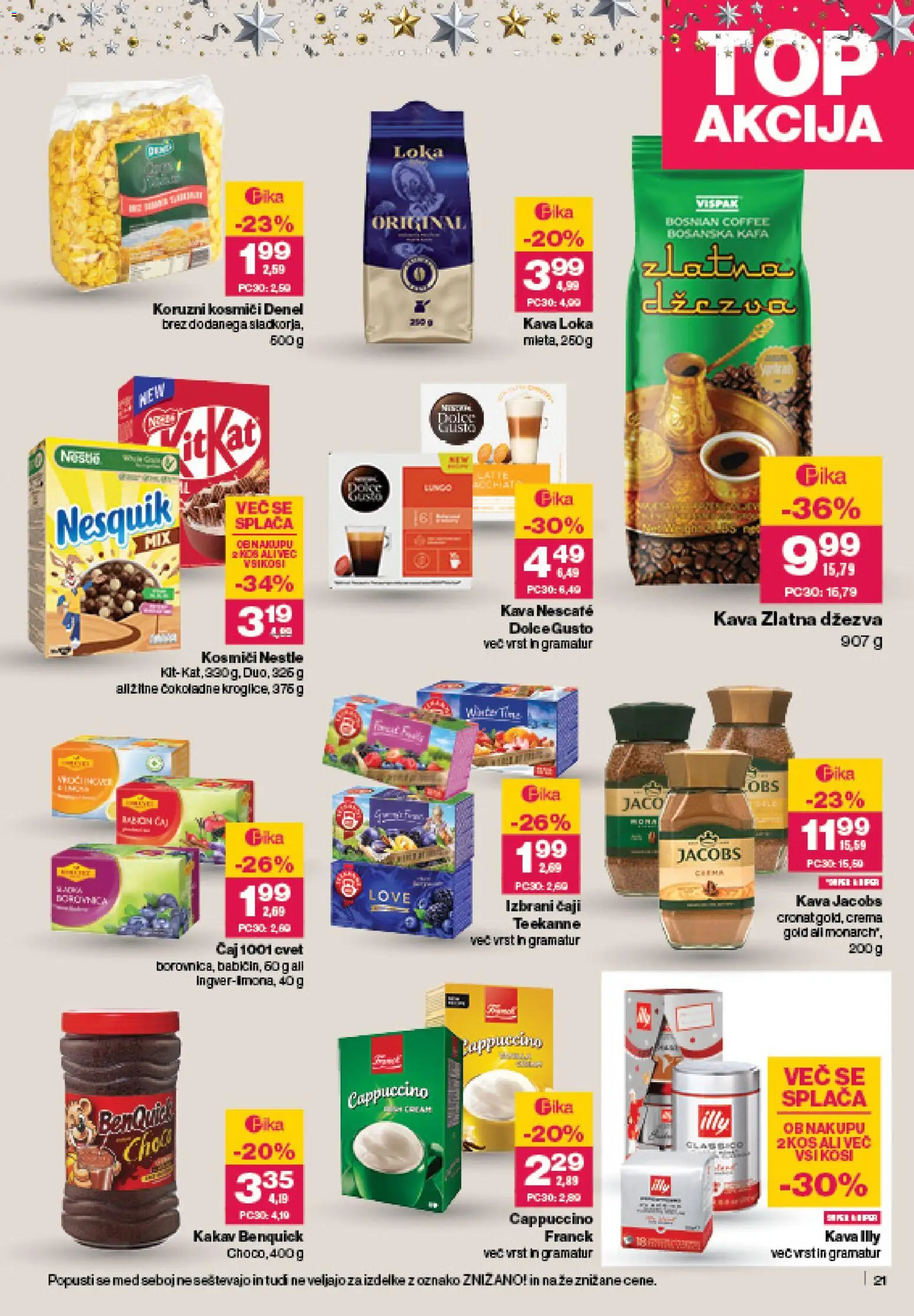 Novi Mercator katalog ponudbe – veljaven od 18.12.2025 | Stran: 21 | Izdelki: Kakav, Kava, Caj, Kosmici