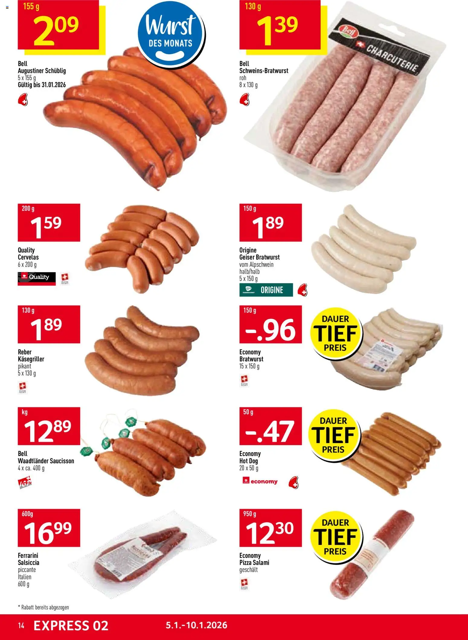 Prodega Aktionen – gültig ab 05.01.2026 | Seite: 14 | Produkte: Salami, Pizza, Wurst