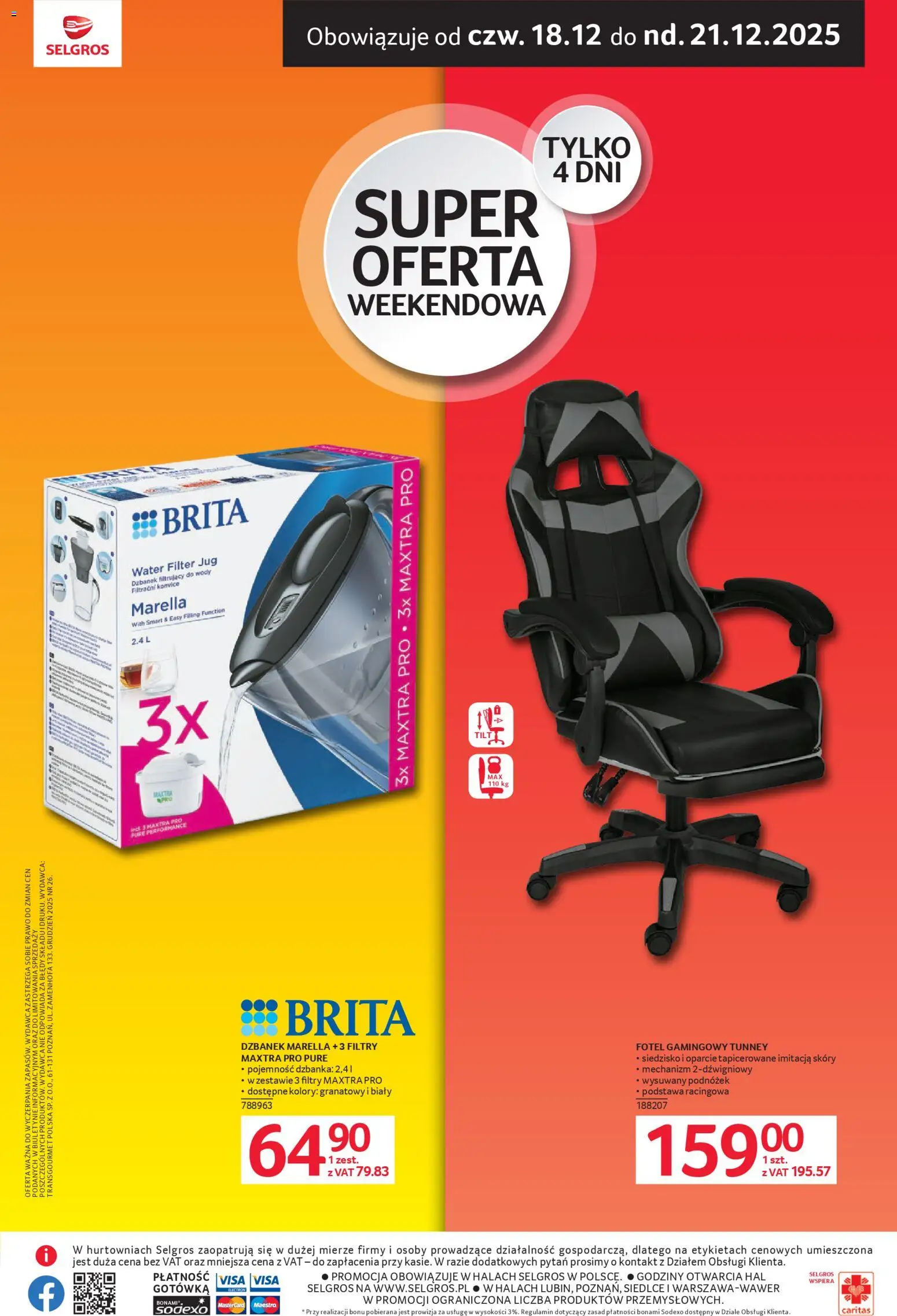 Selgros cash&carry Gazetka - Oferta weekendowa od 18.12.2025 | Strona: 2 | Produkty: Dzbanek, Fotel