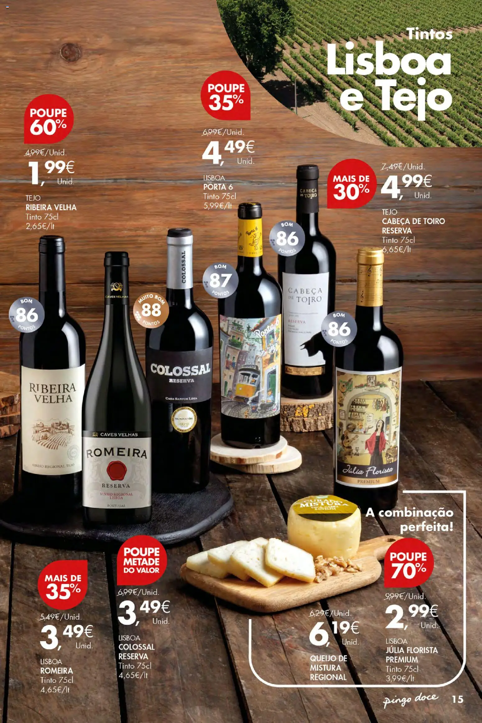 Pingo Doce Vinhos e Sabores de Portugal Açores │ válido de 15.01.2026 | Página: 15 | Produtos: Porta, Queijo, Vinho