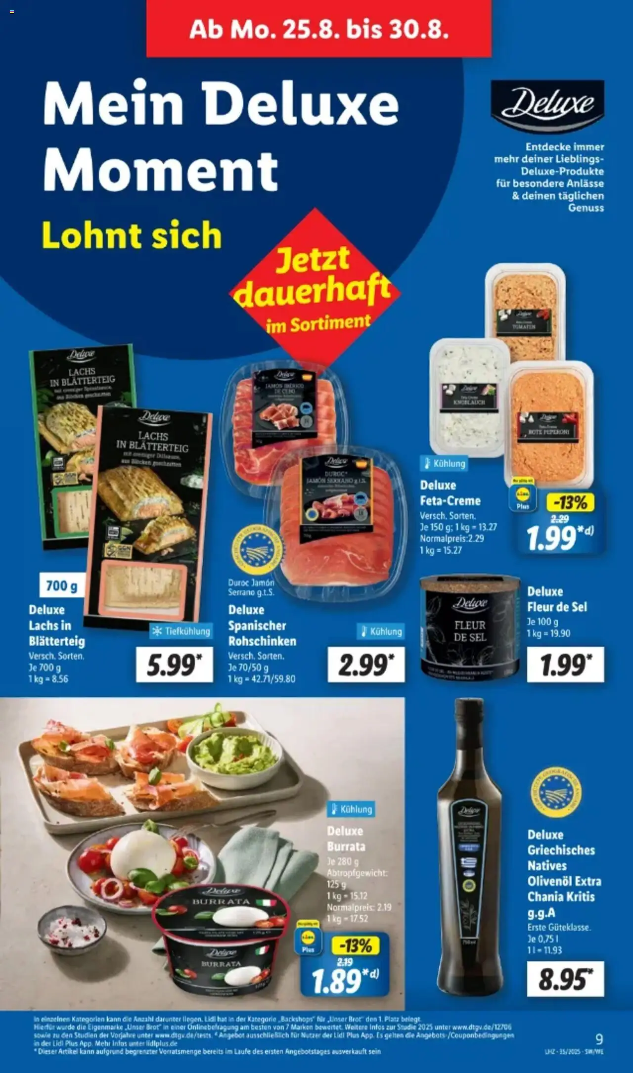 Lidl Prospekt 	 - gültig ab dem 25.08.2025 | Seite: 15 | Produkte: Olivenol, Lachs, Burrata, Brot