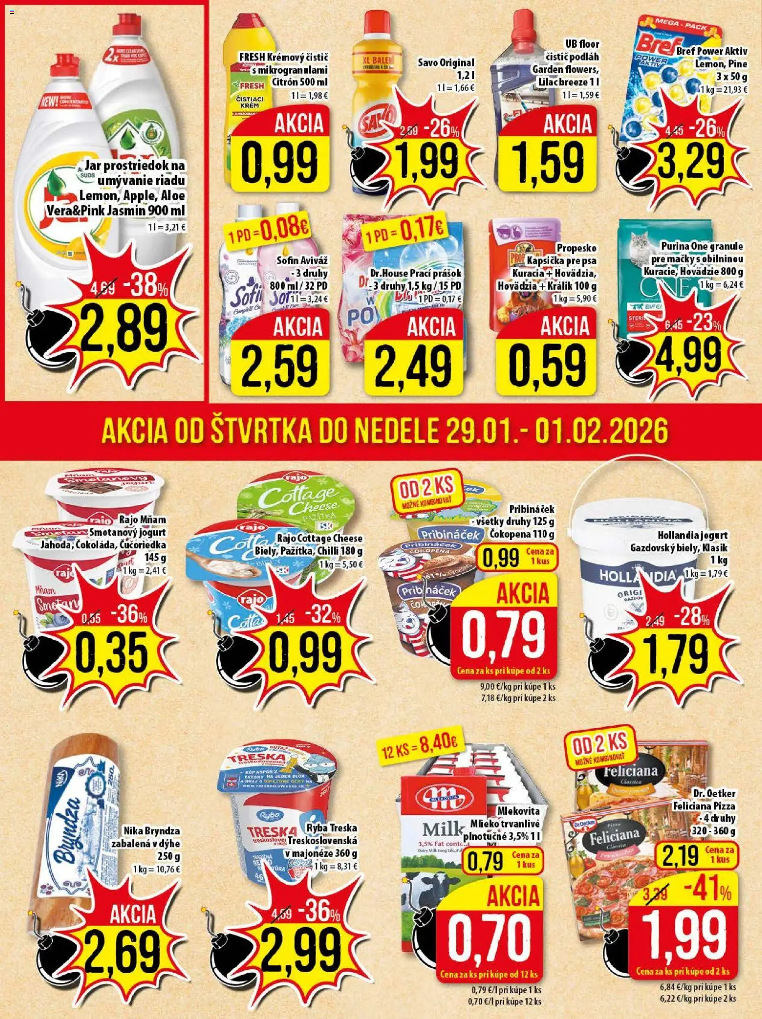 Nové Klas akcie – leták je platný od 26.01.2026 | Strana: 23 | Produkty: Prací prášok, Ryba, Krém, Jar