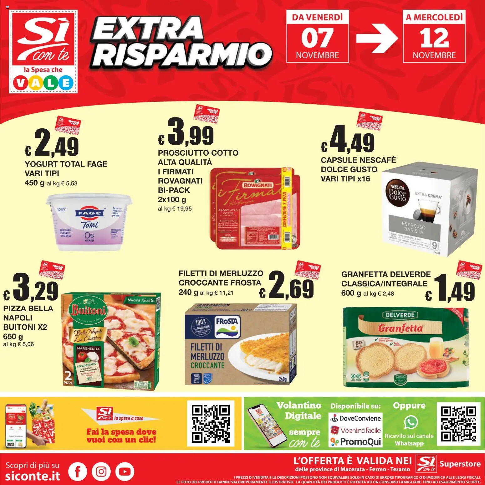 Volantino Sì con Te del 30.10.2025 | Pagina: 24 | Prodotti: Prosciutto Cotto, Yogurt, Tè, Prosciutto