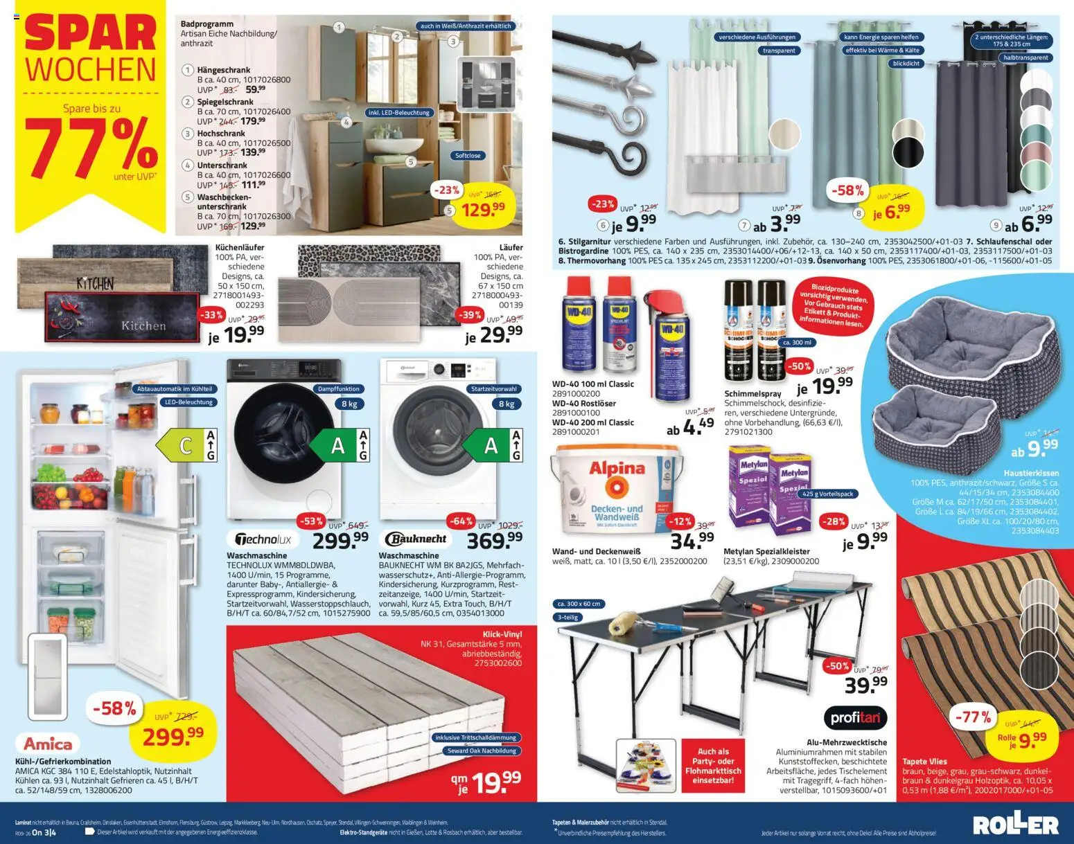 Roller Prospekt 	 – gültig ab 22.02.2026 | Seite: 8 | Produkte: Waschbecken, Waschmaschine, Spiegelschrank, Hochschrank