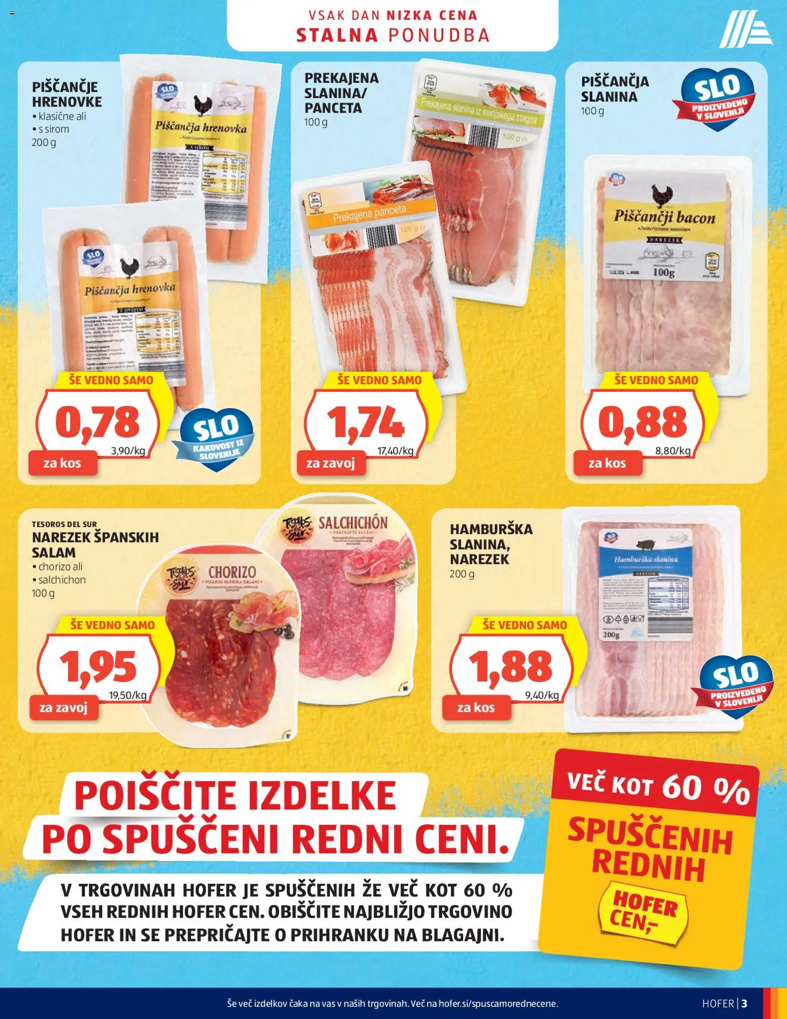 Novi Hofer katalog ponudbe – veljaven od 22.04.2026 | Stran: 3 | Izdelki: Paprika, Narezek, Kos, Slanina