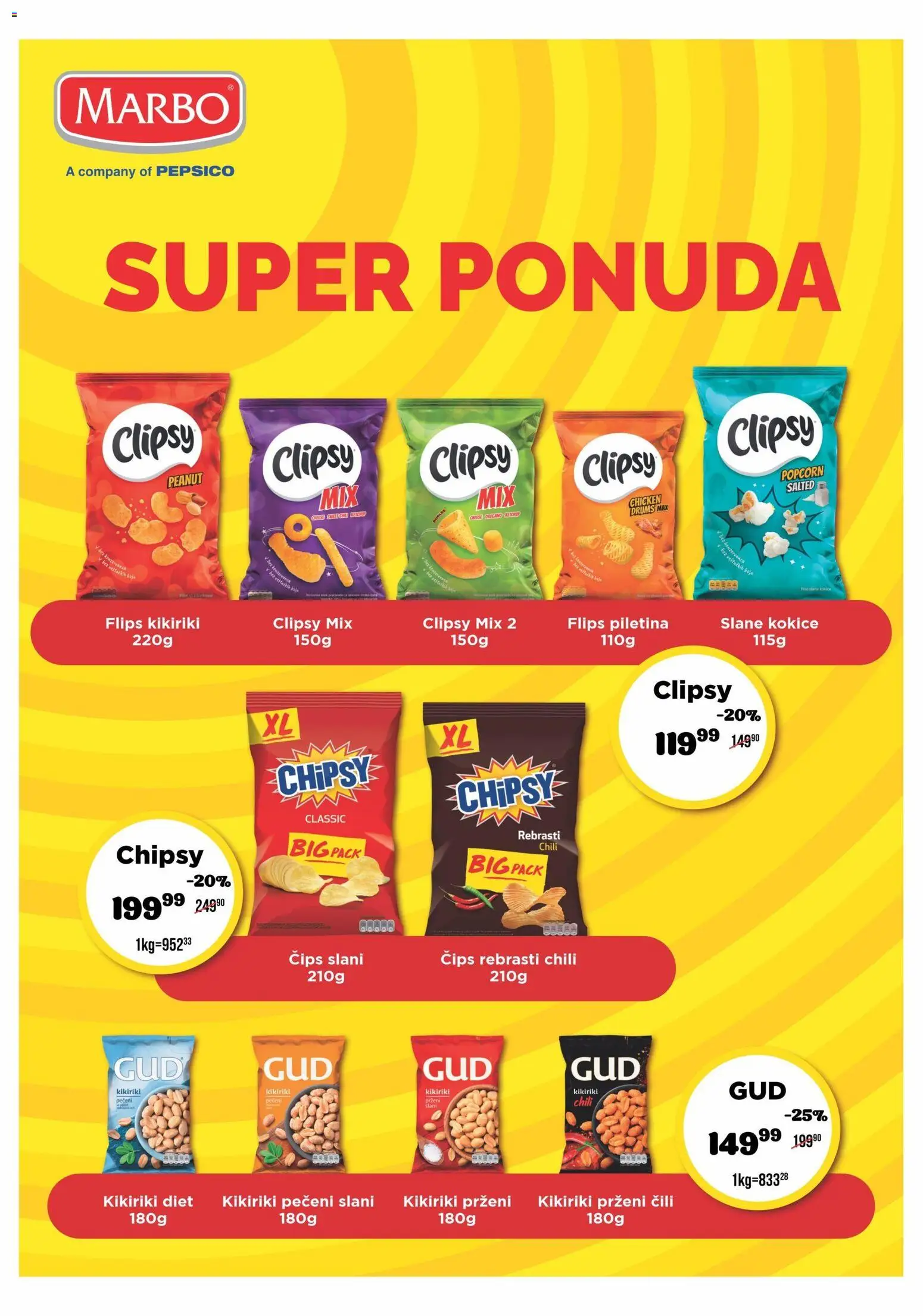 Europrom katalog - važi od 22.04.2026 | Strana: 3 | Proizvode: Čips, Kikiriki, Popcorn, Piletina