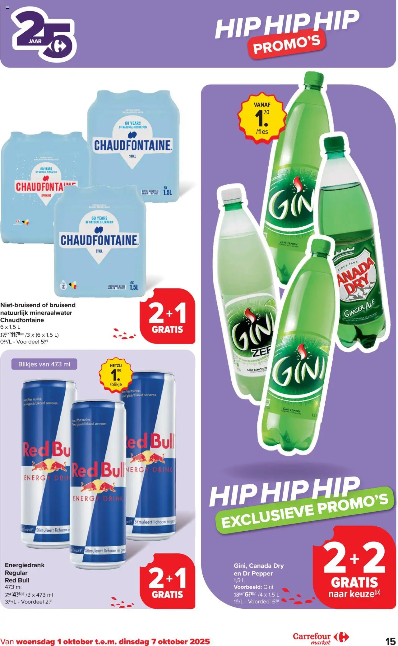 {H1} | Pagina: 15 | Producten: Red Bull, Mineraalwater, Kan