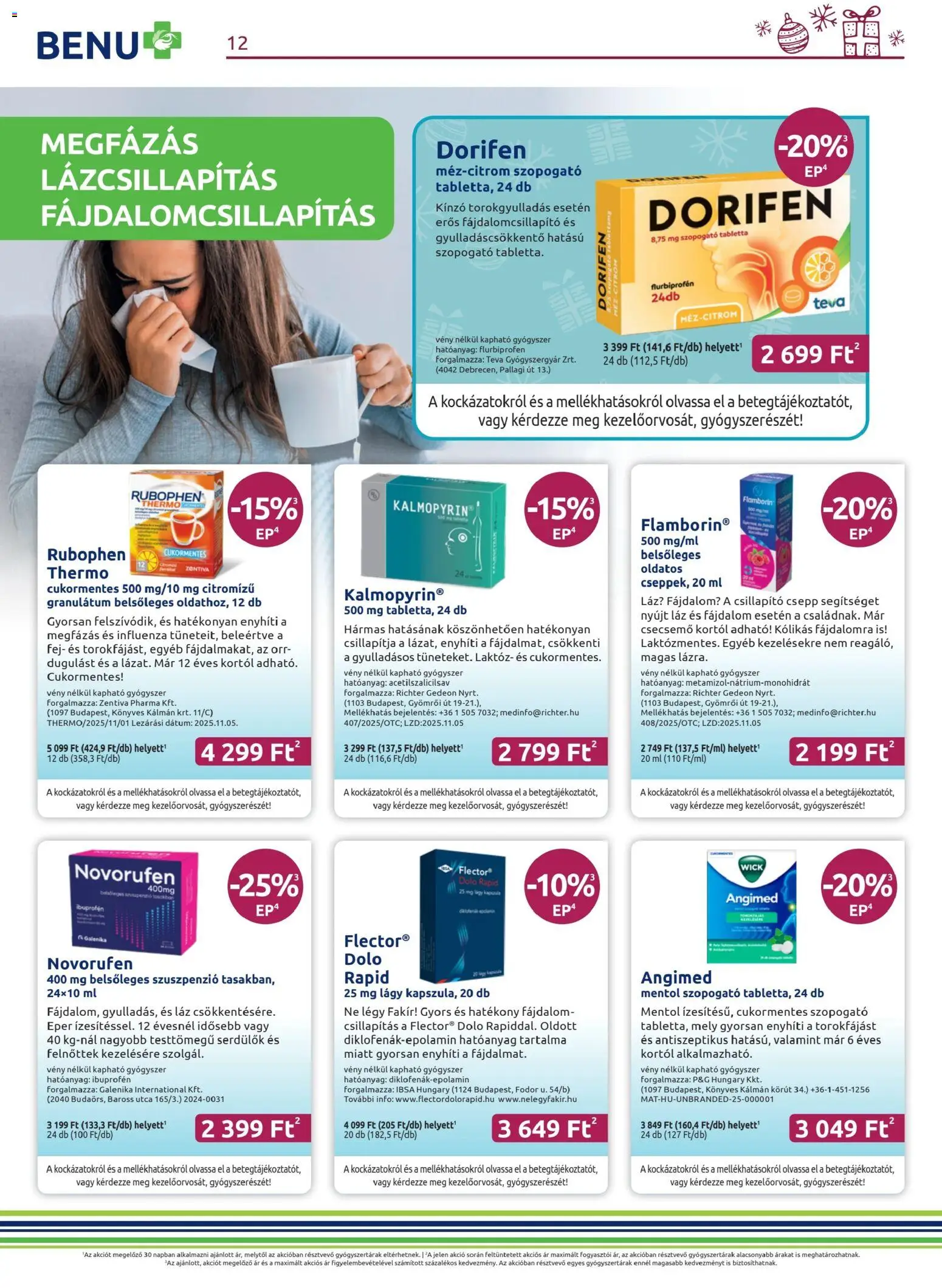 BENU Gyógyszertárak akciós ujság - amely érvényes a következő dátumtól: 01.12.2025 | Oldal: 12