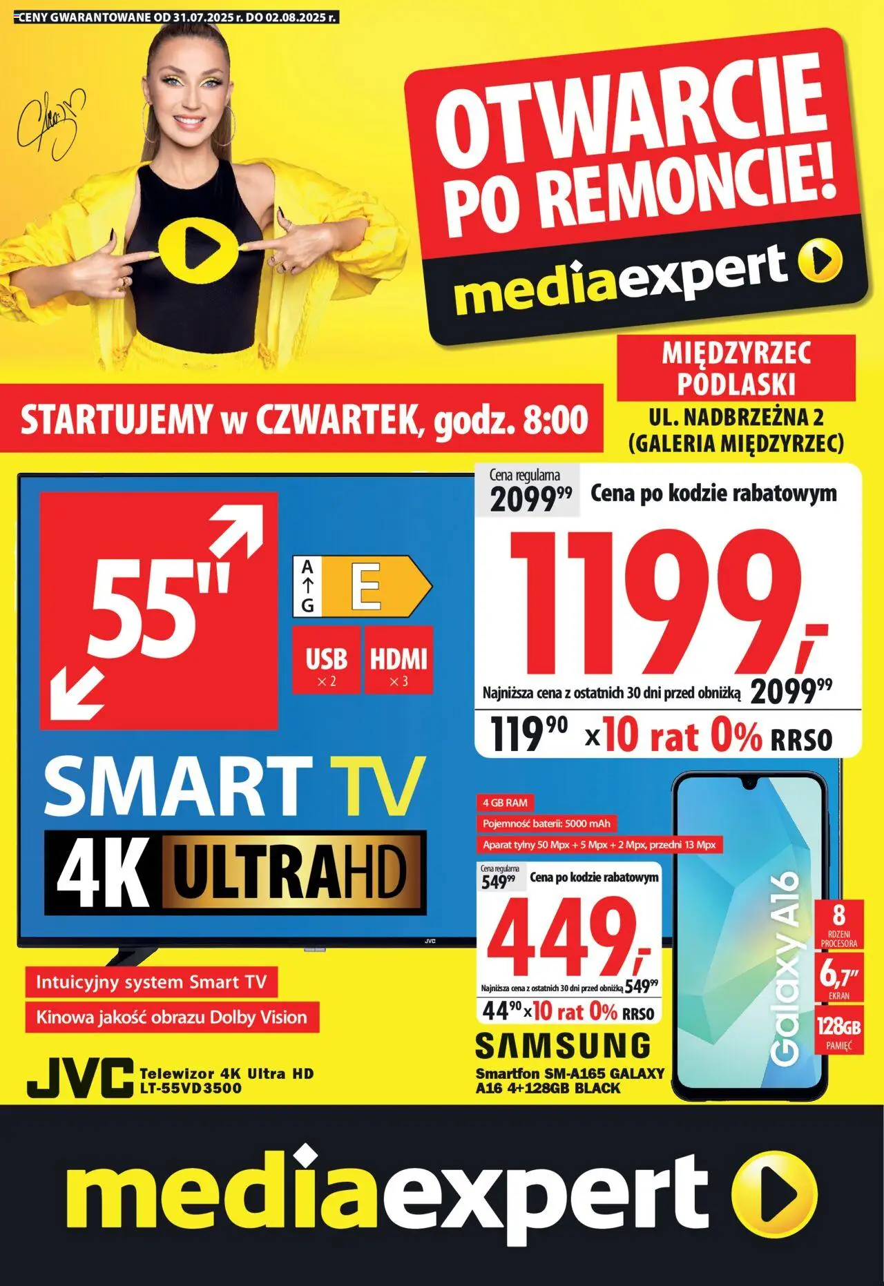 Mediaexpert Gazetka - Otwarcie po remoncie Międzyrzec Podlaski, ul. Nadbrzeżna 2 od 31.07.2025 | Strona: 1 | Produkty: Smartfon